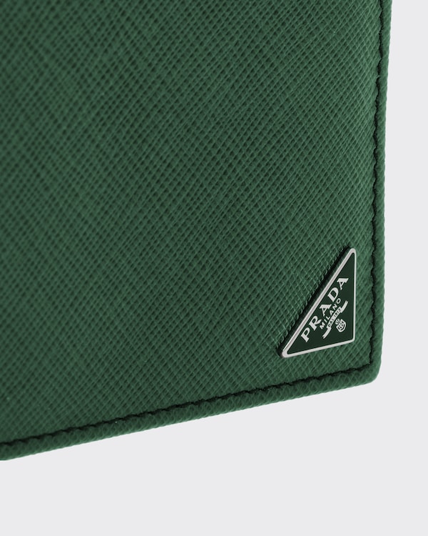Saffiano Leather Wallet with coin purse - Emerald Green Saffiano Leather Wallet with coin purse - Emerald Green