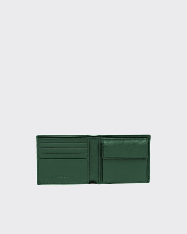 Saffiano Leather Wallet with coin purse - Emerald Green Saffiano Leather Wallet with coin purse - Emerald Green
