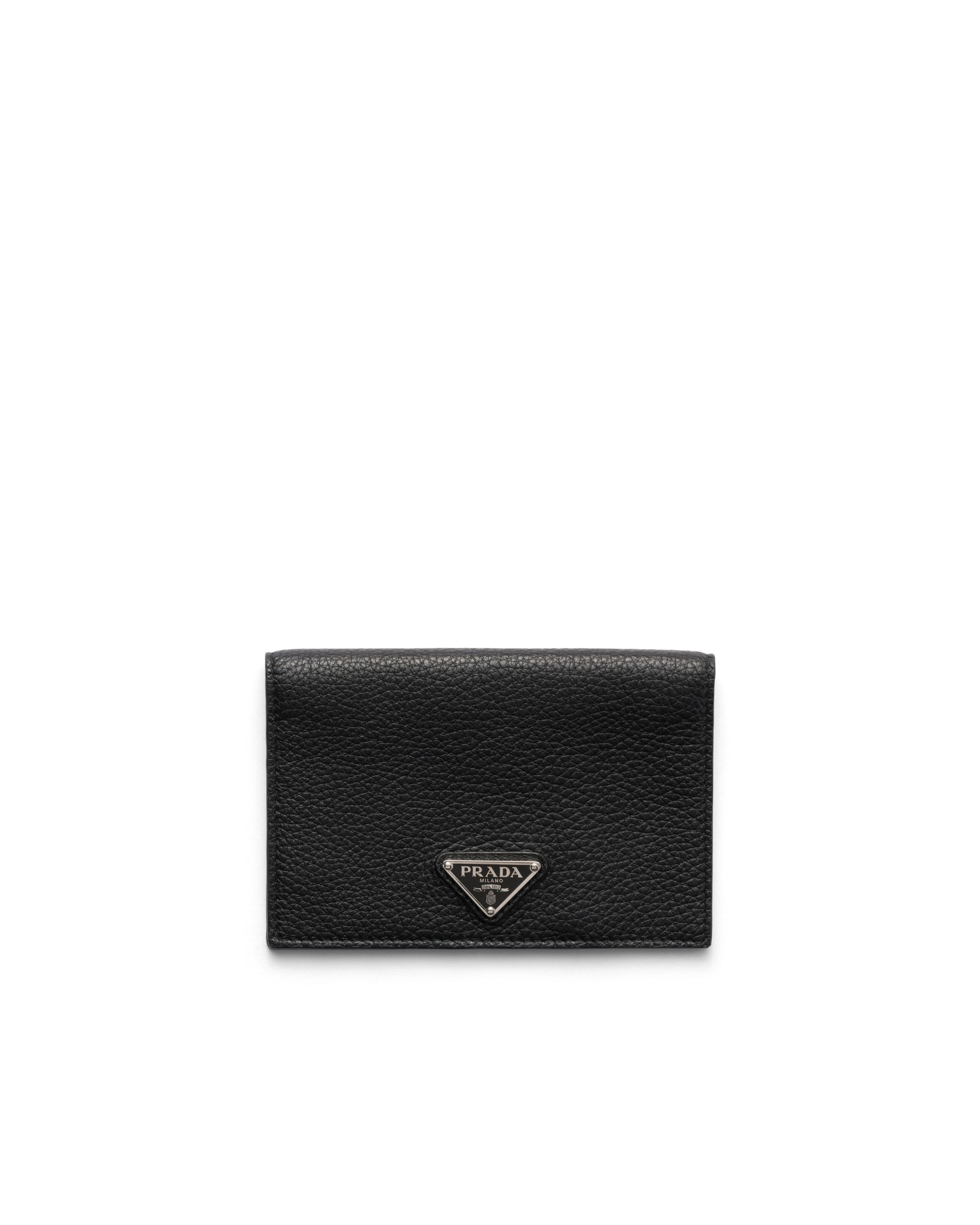 Prada Porta Passaporto In Pelle, Uomo, Nero