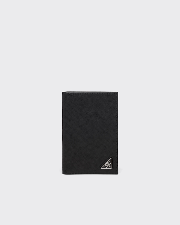 Black Saffiano Leather Passport Holder | PRADA
