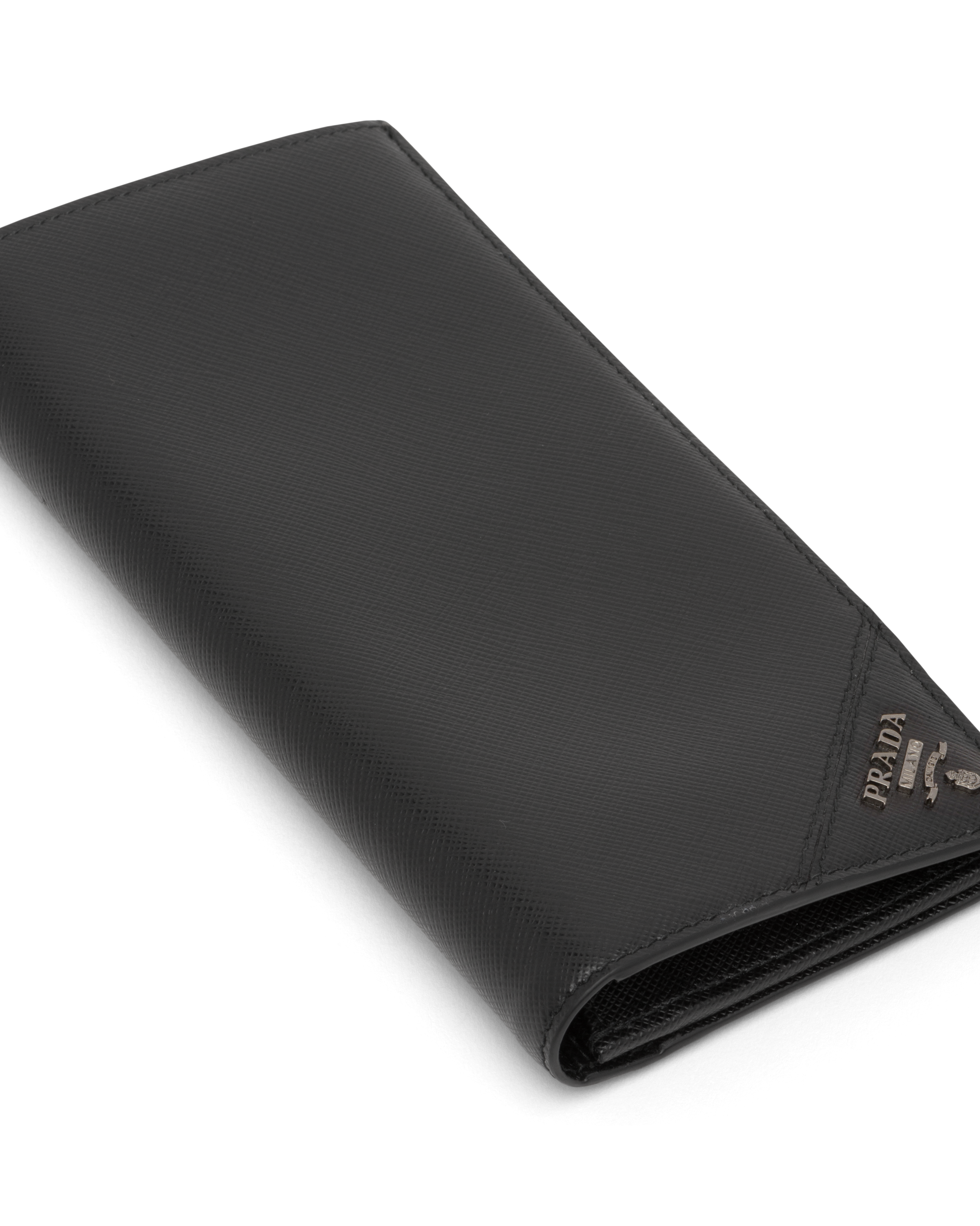 Black Large Saffiano Leather Wallet PRADA