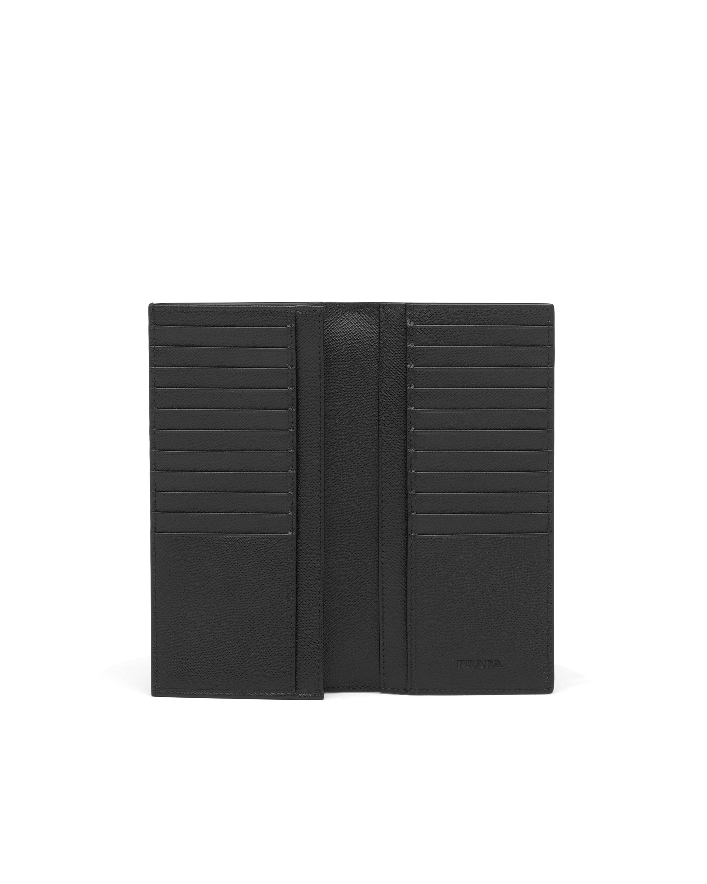 prada black leather wallet