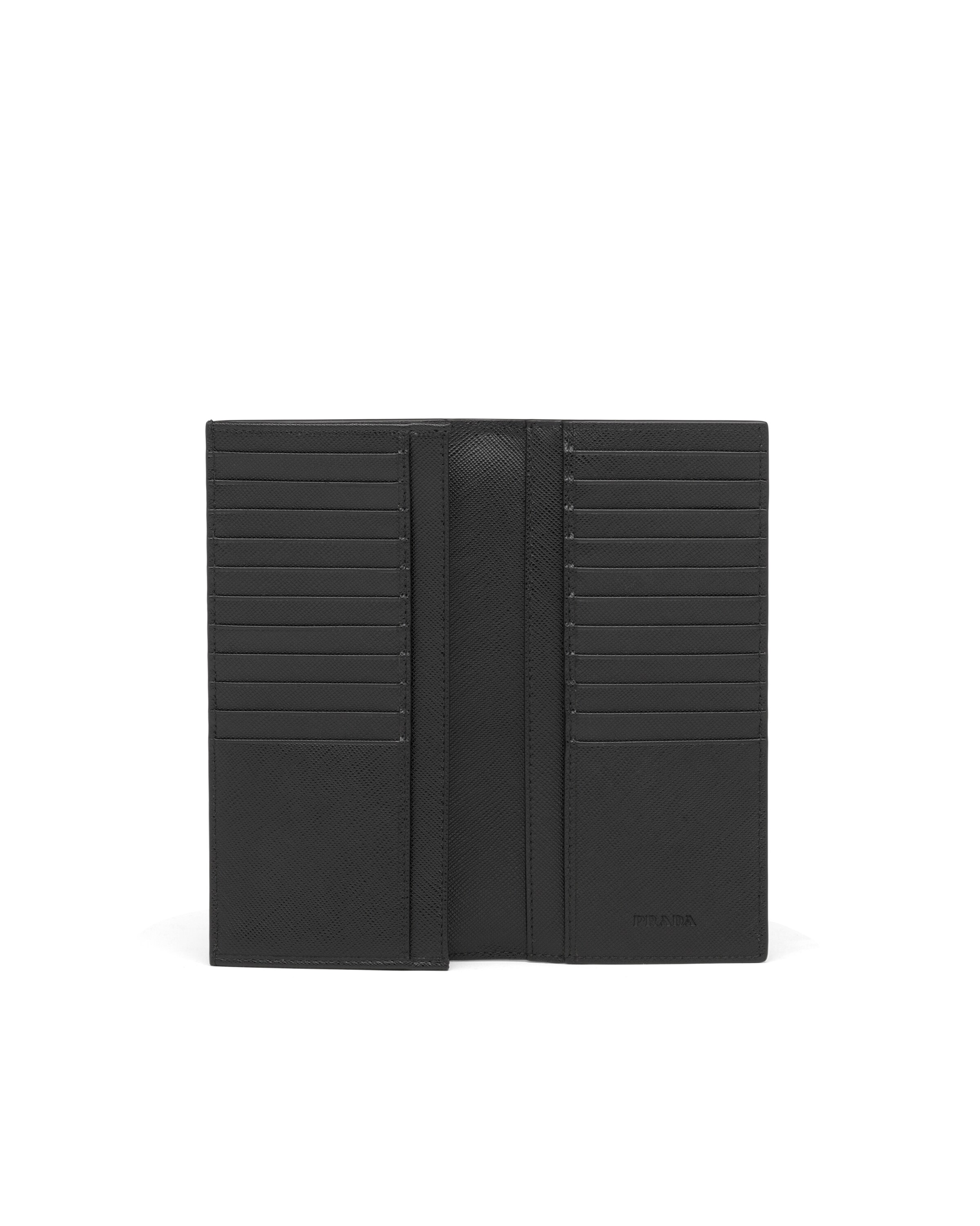 Prada Large Saffiano Leather Wallet In Black