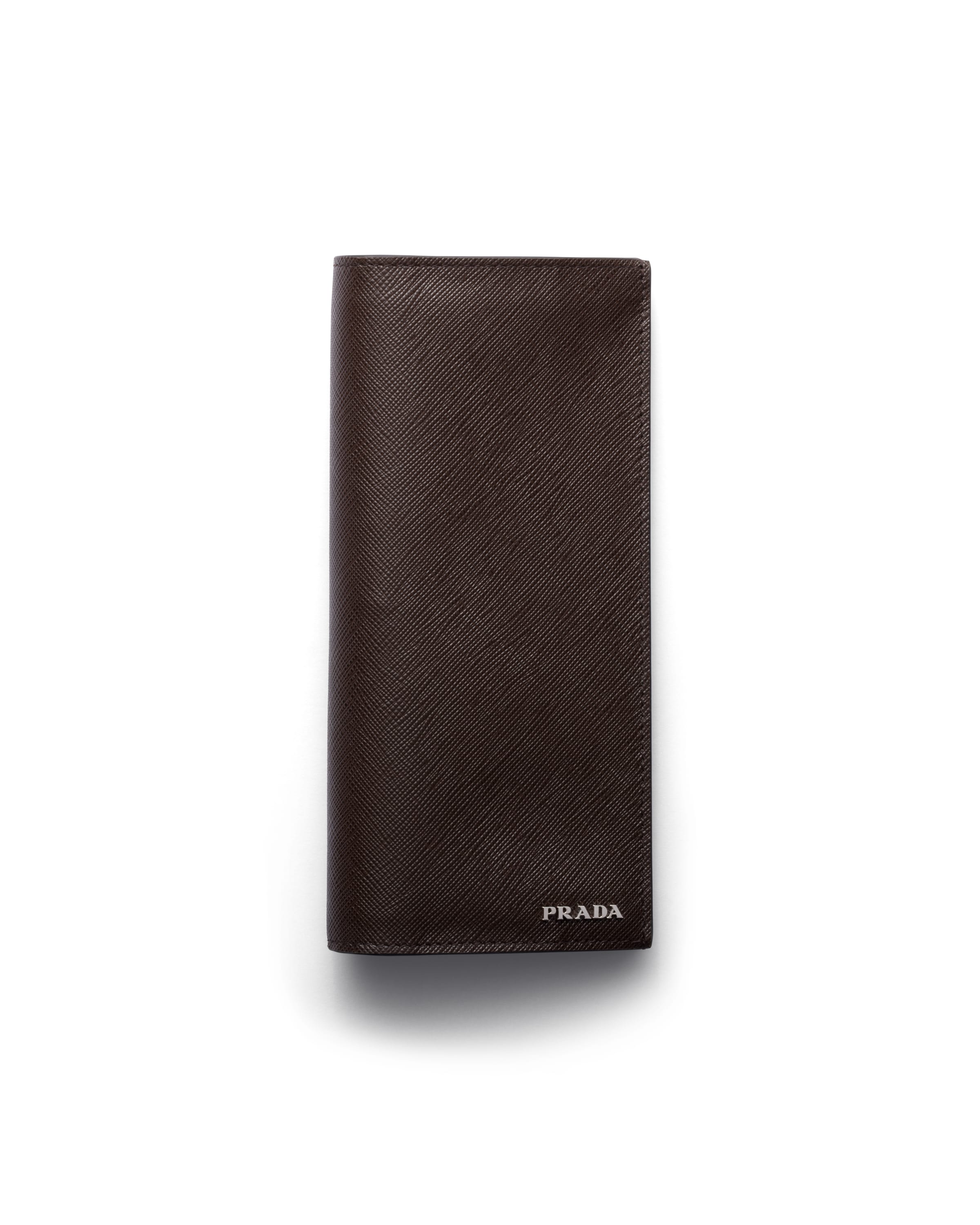 Prada Saffiano Leather Wallet, Men, Coffee/baltic Blue
