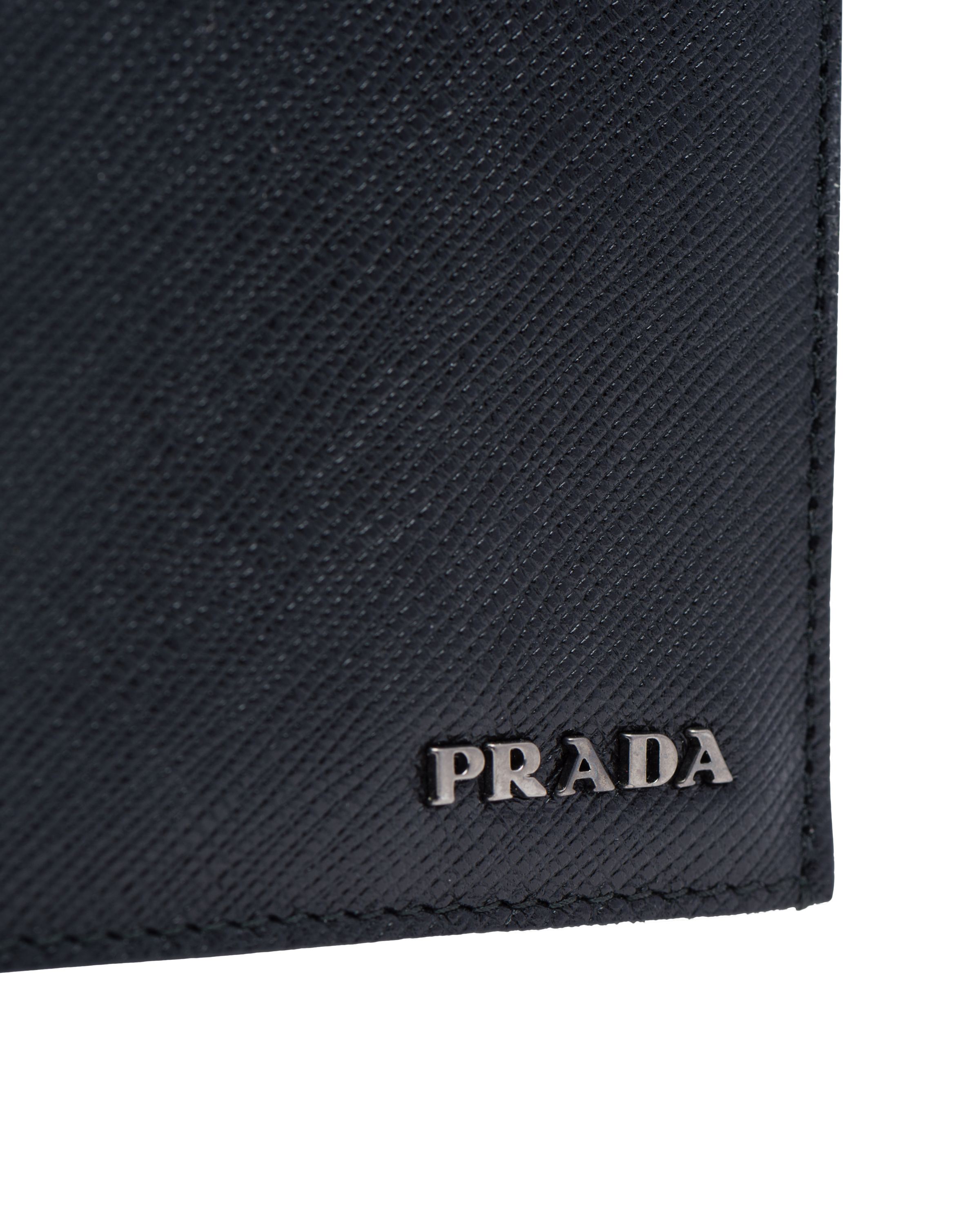 ブラック/ネイビー サフィアーノレザー財布 | PRADA