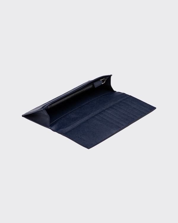 Saffiano Leather Wallet - Black/Baltic Blue Saffiano Leather Wallet - Black/Baltic Blue