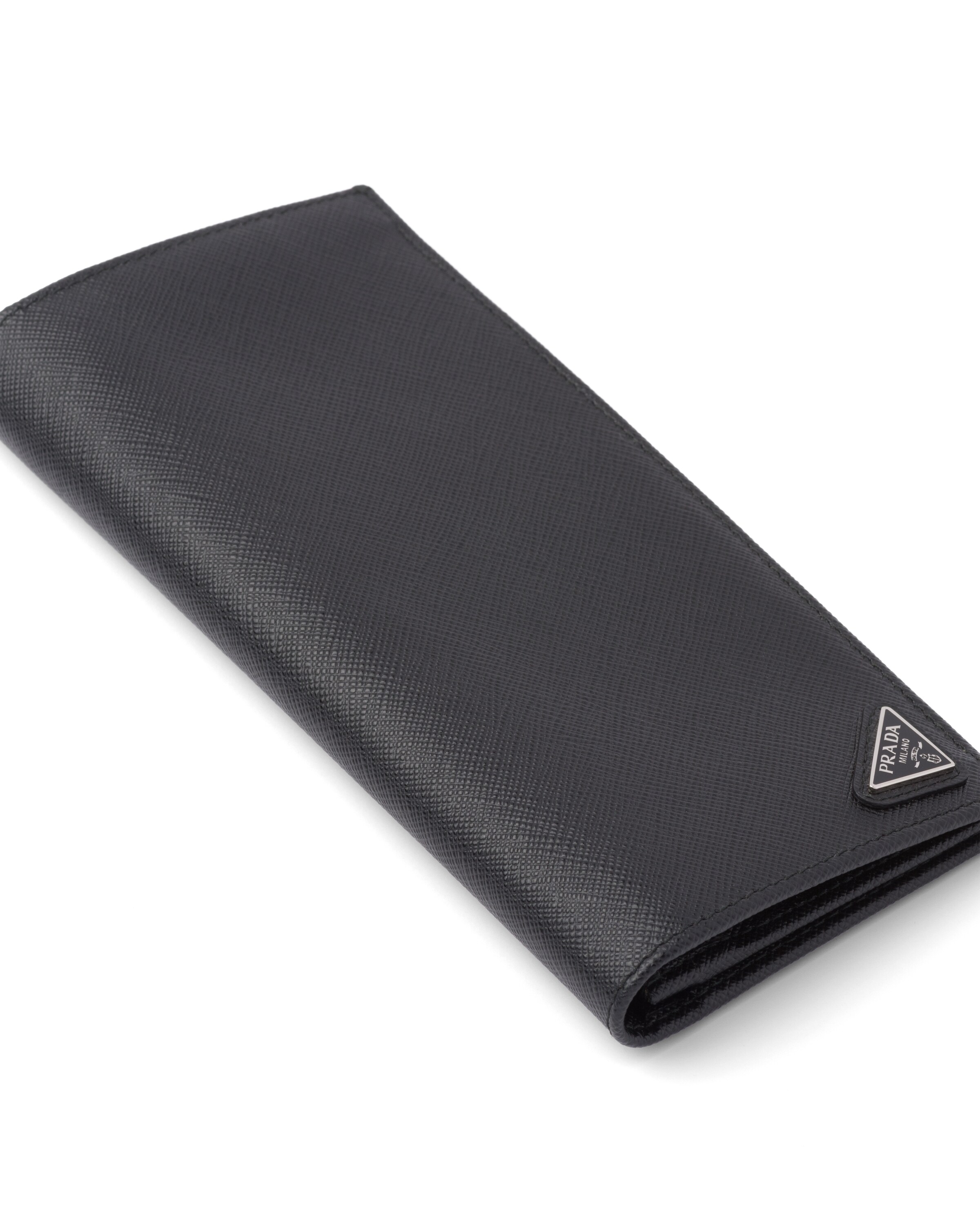 Prada Saffiano Leather Portfolio In Black