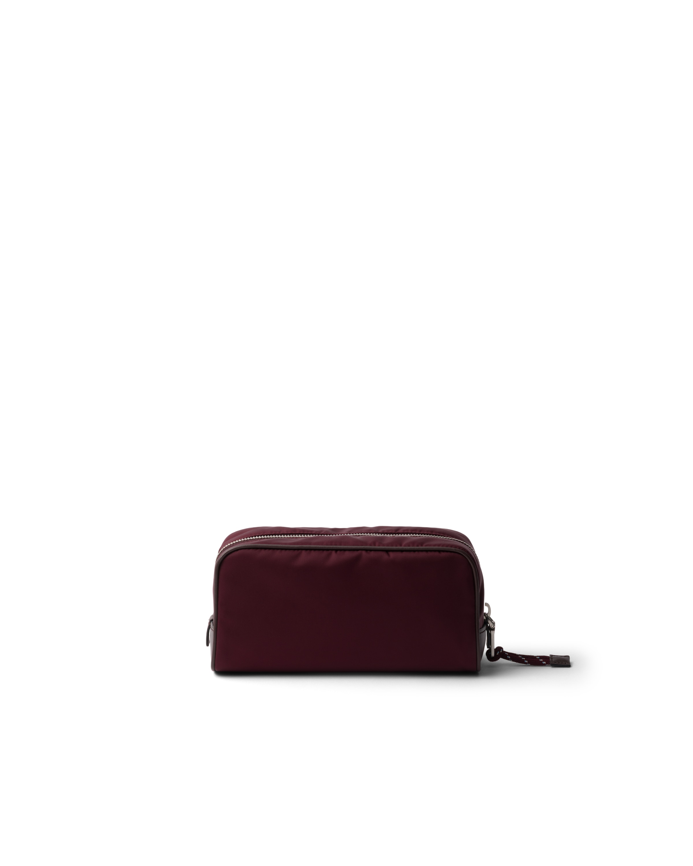 Prada Speedrock Nylon And Leather Pouch Bag In Burgundy