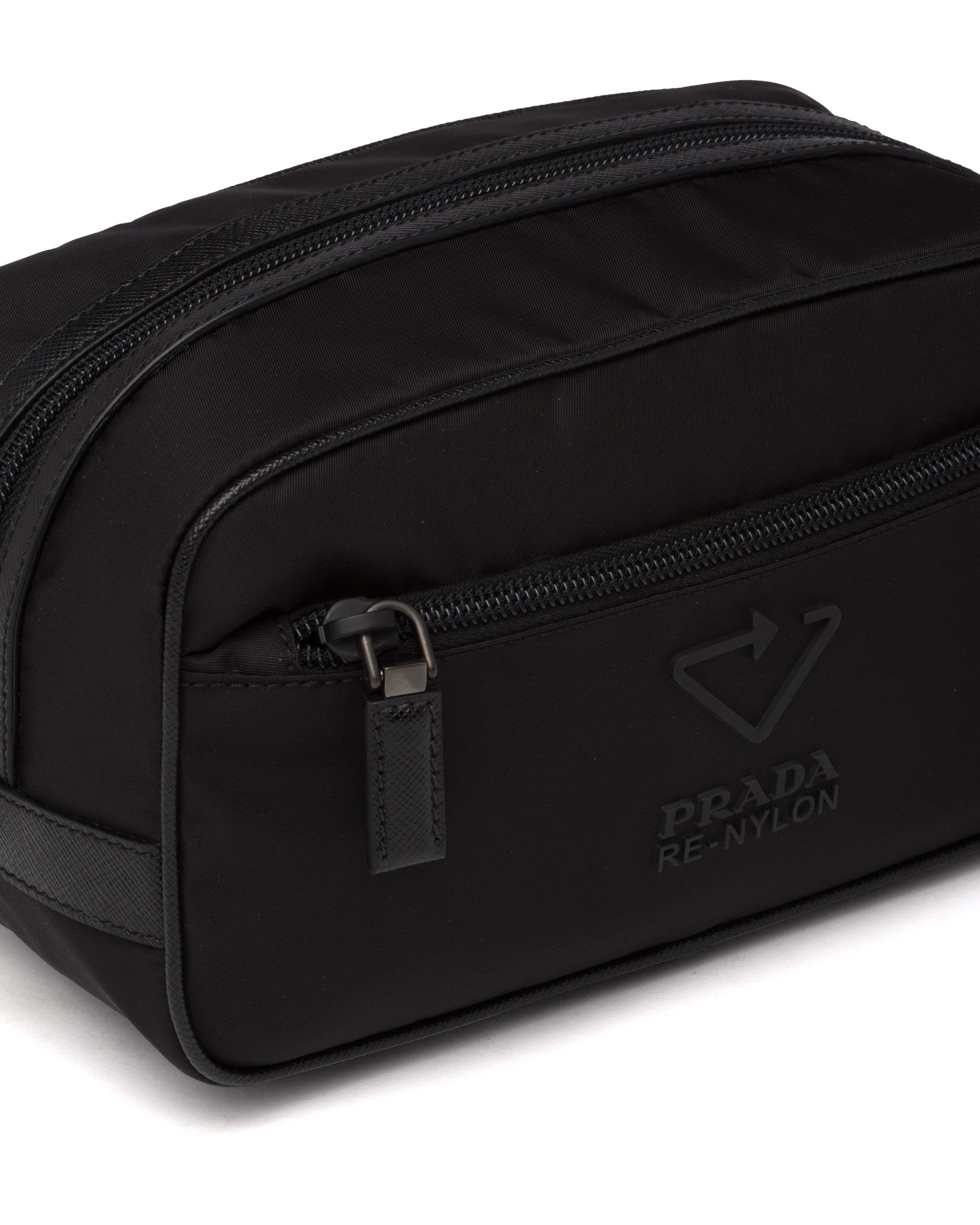 ReNylon and Saffiano leather travel pouch Prada