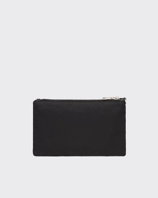 Re-Nylon and Saffiano leather pouch Re-Nylon and Saffiano leather pouch