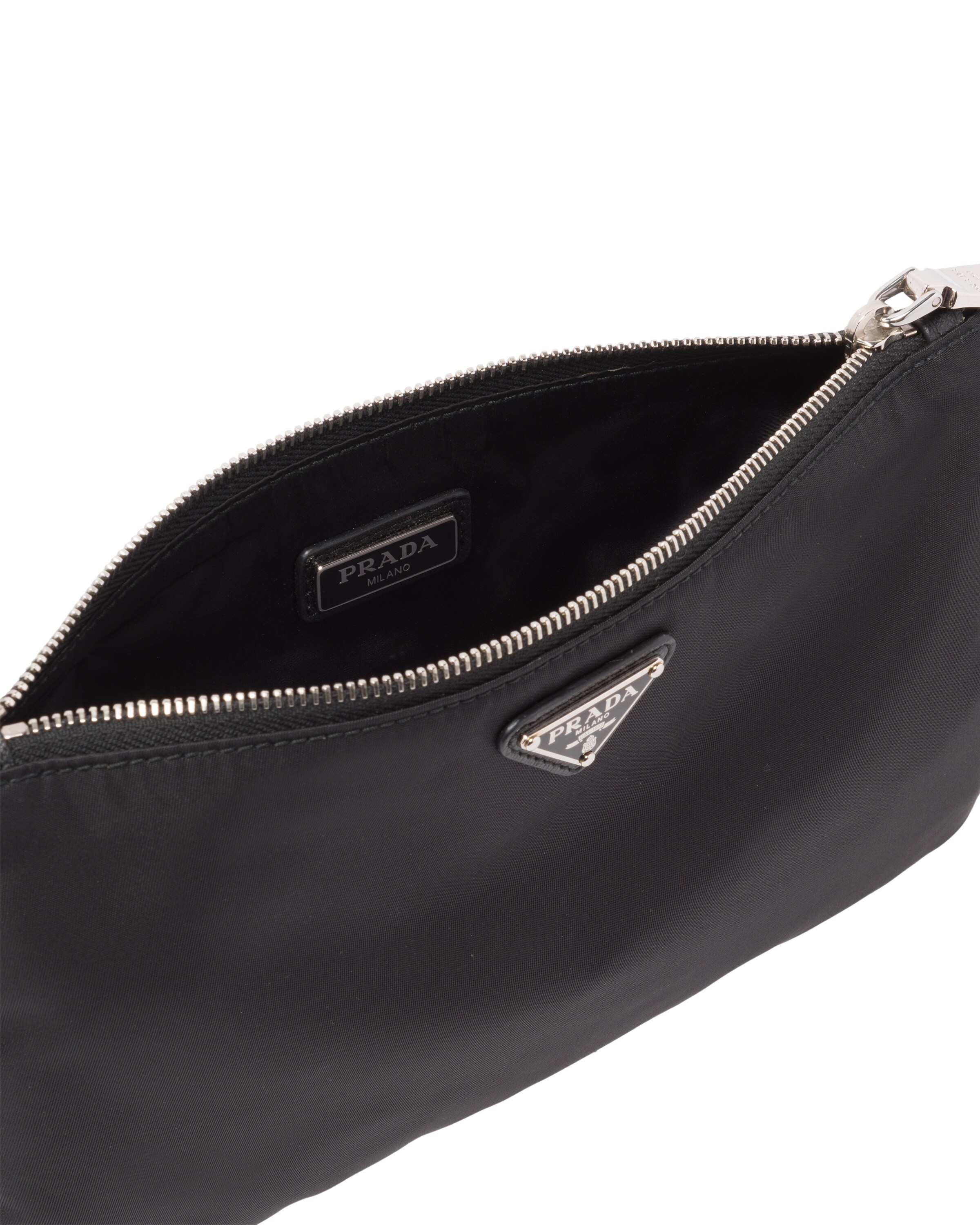 Black ReNylon and Saffiano leather pouch Prada