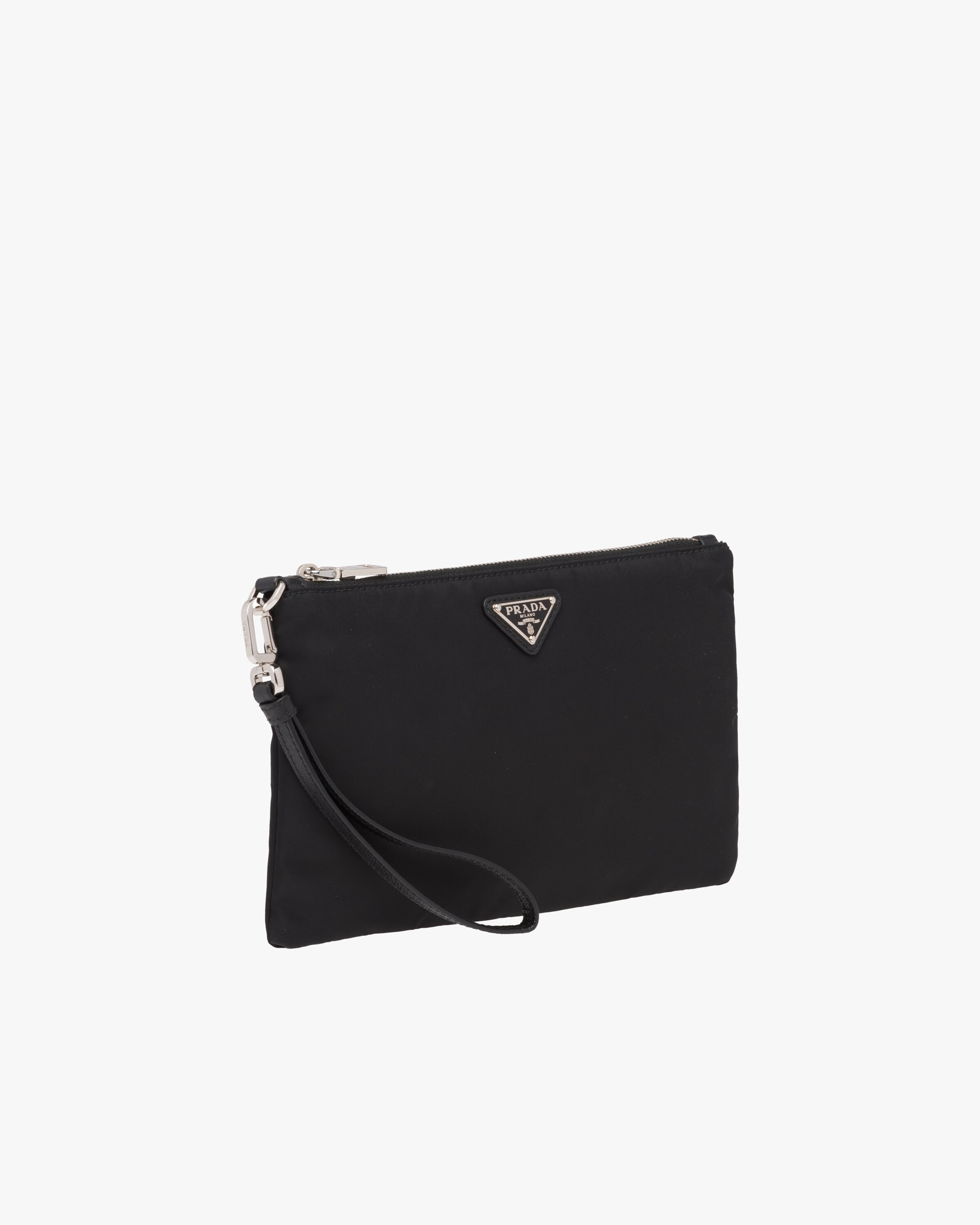 Black ReNylon and Saffiano leather pouch Prada