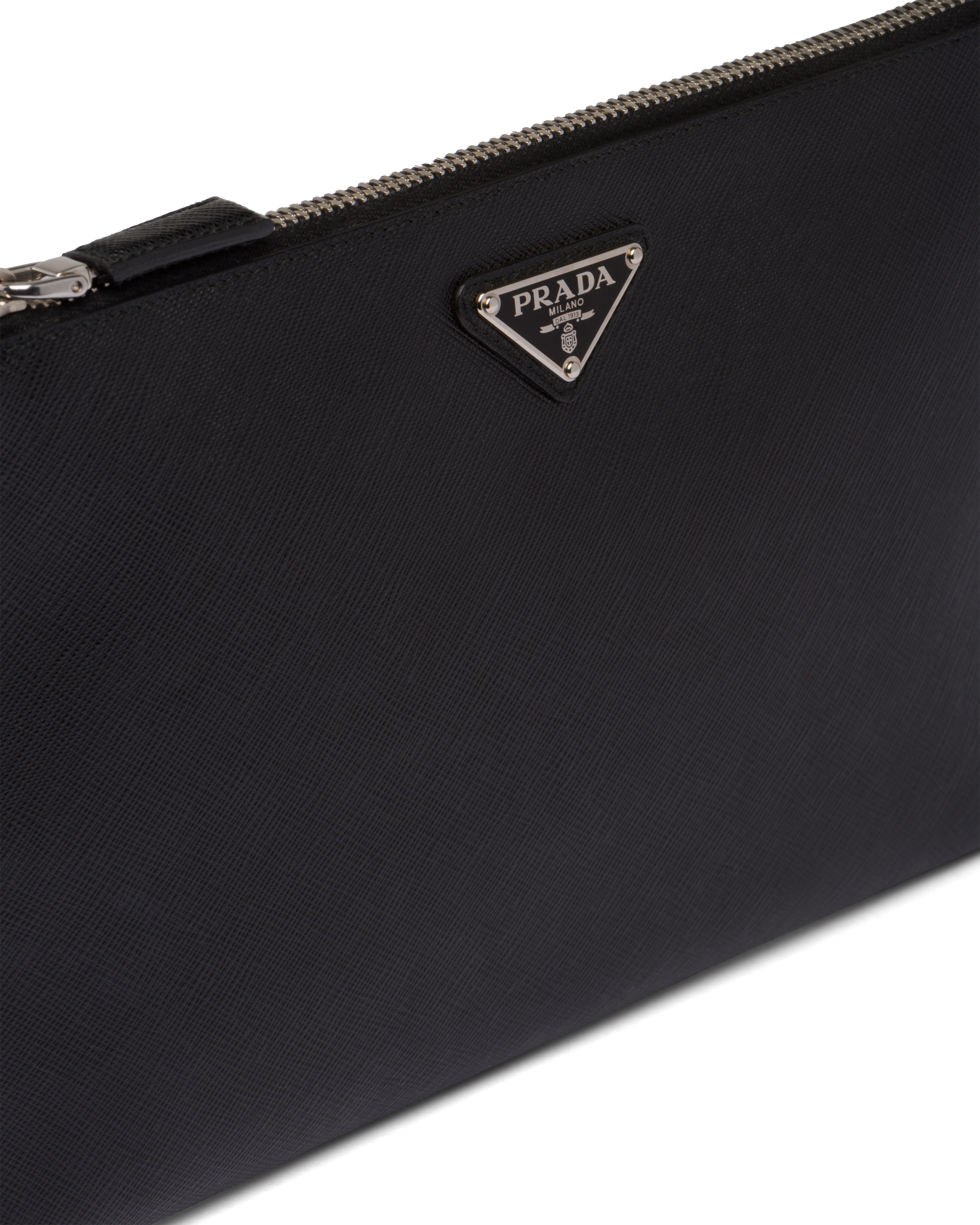 Black Saffiano Leather Pouch PRADA