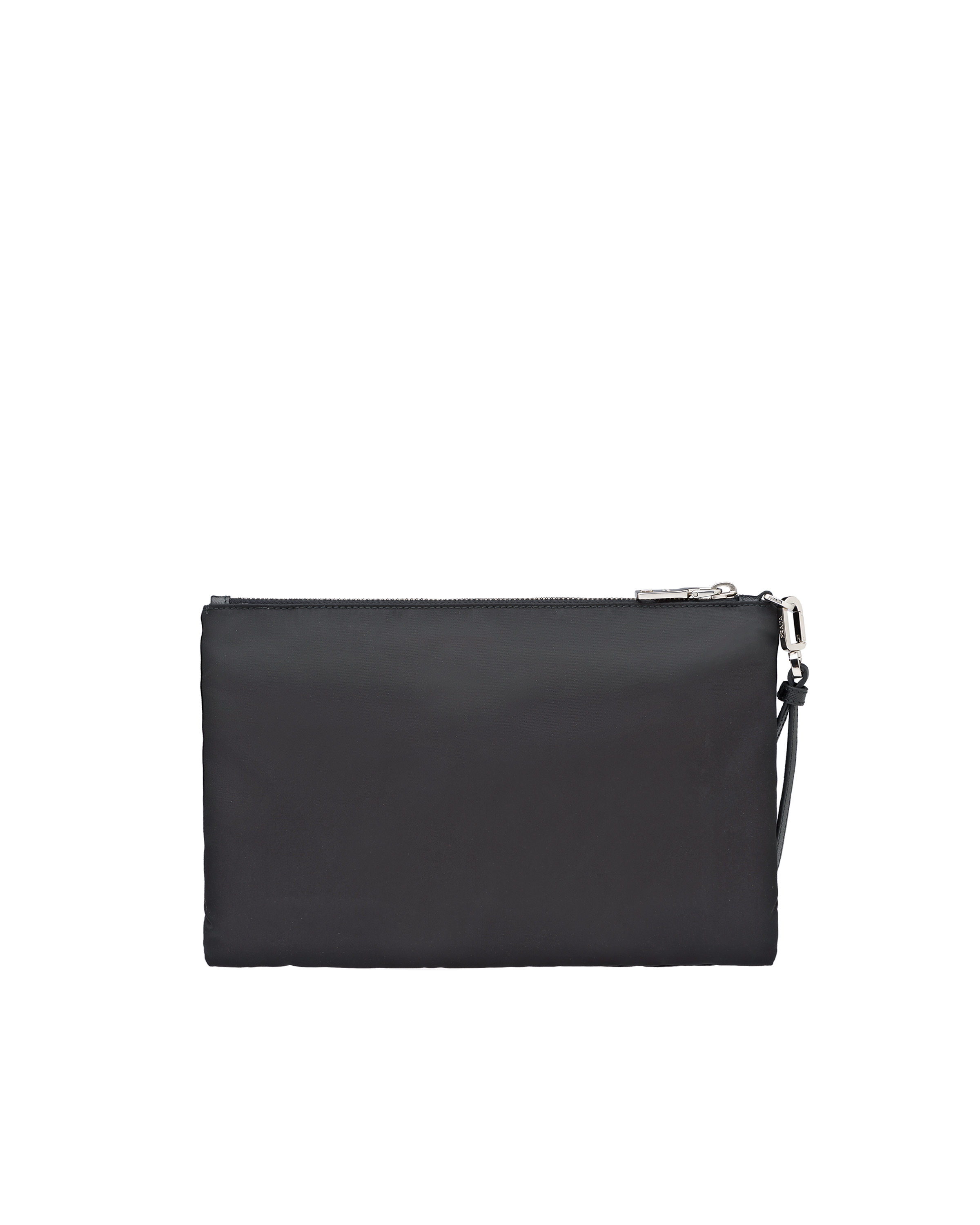 Black Re-Nylon and Saffiano leather pouch | PRADA