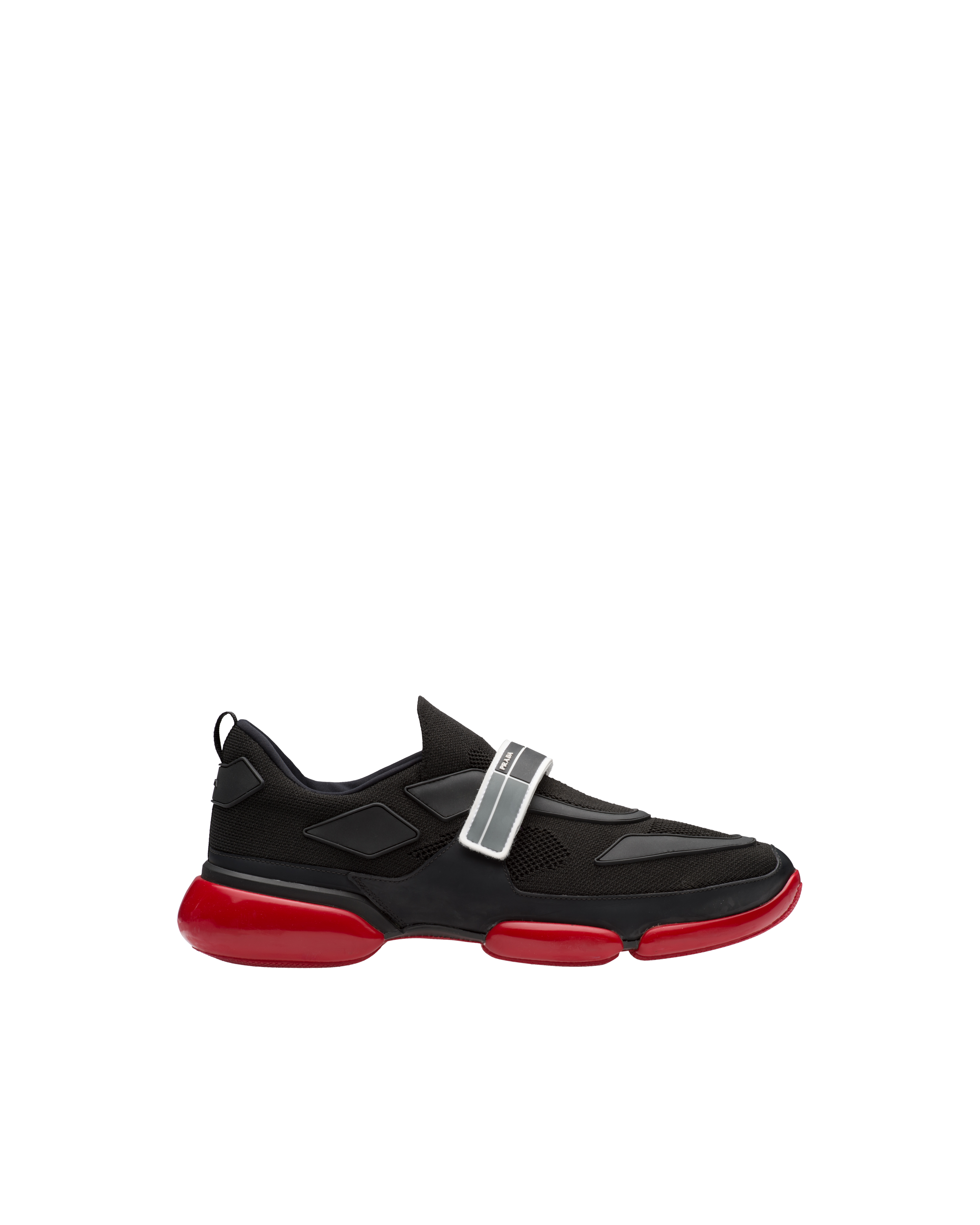 prada runners black and red