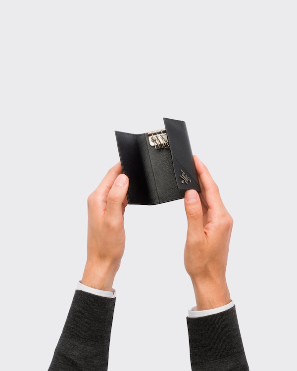 Porte-clés en cuir Saffiano Porte-clés en cuir Saffiano