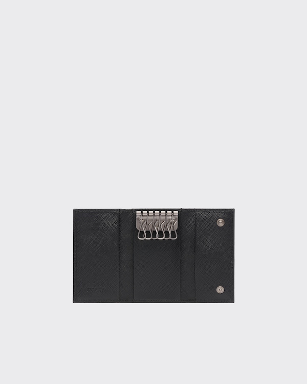 Saffiano Leather keychain - Black Saffiano Leather keychain - Black