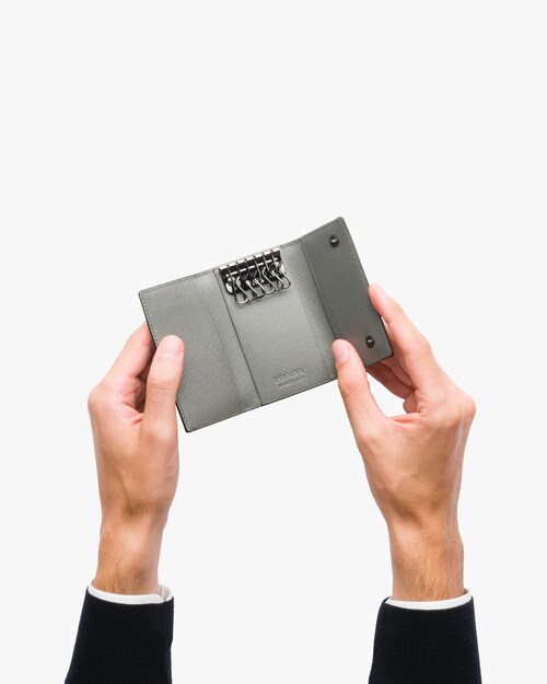 prada leather keychain