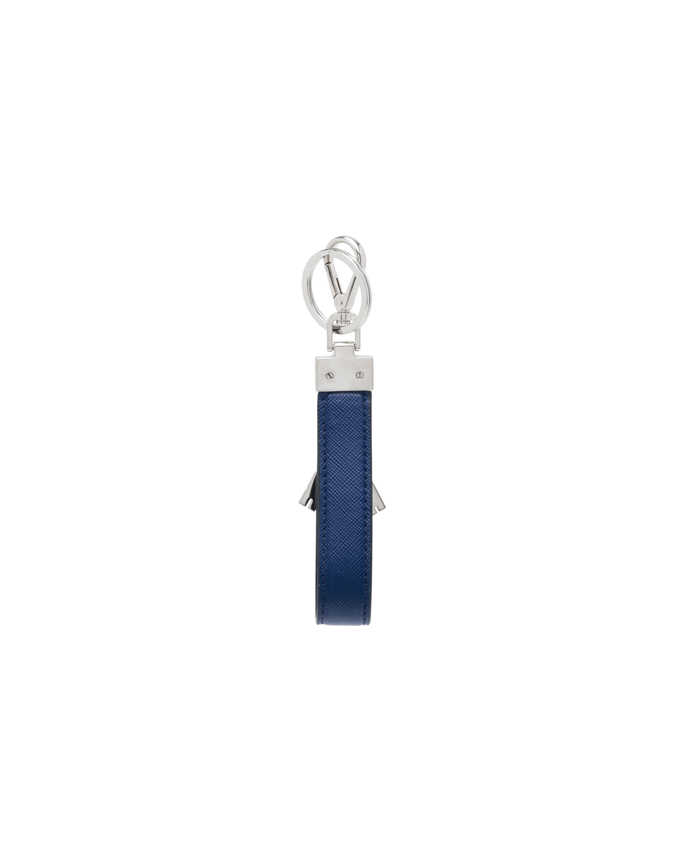 ネイビー サフィアーノレザー キーリング | PRADA