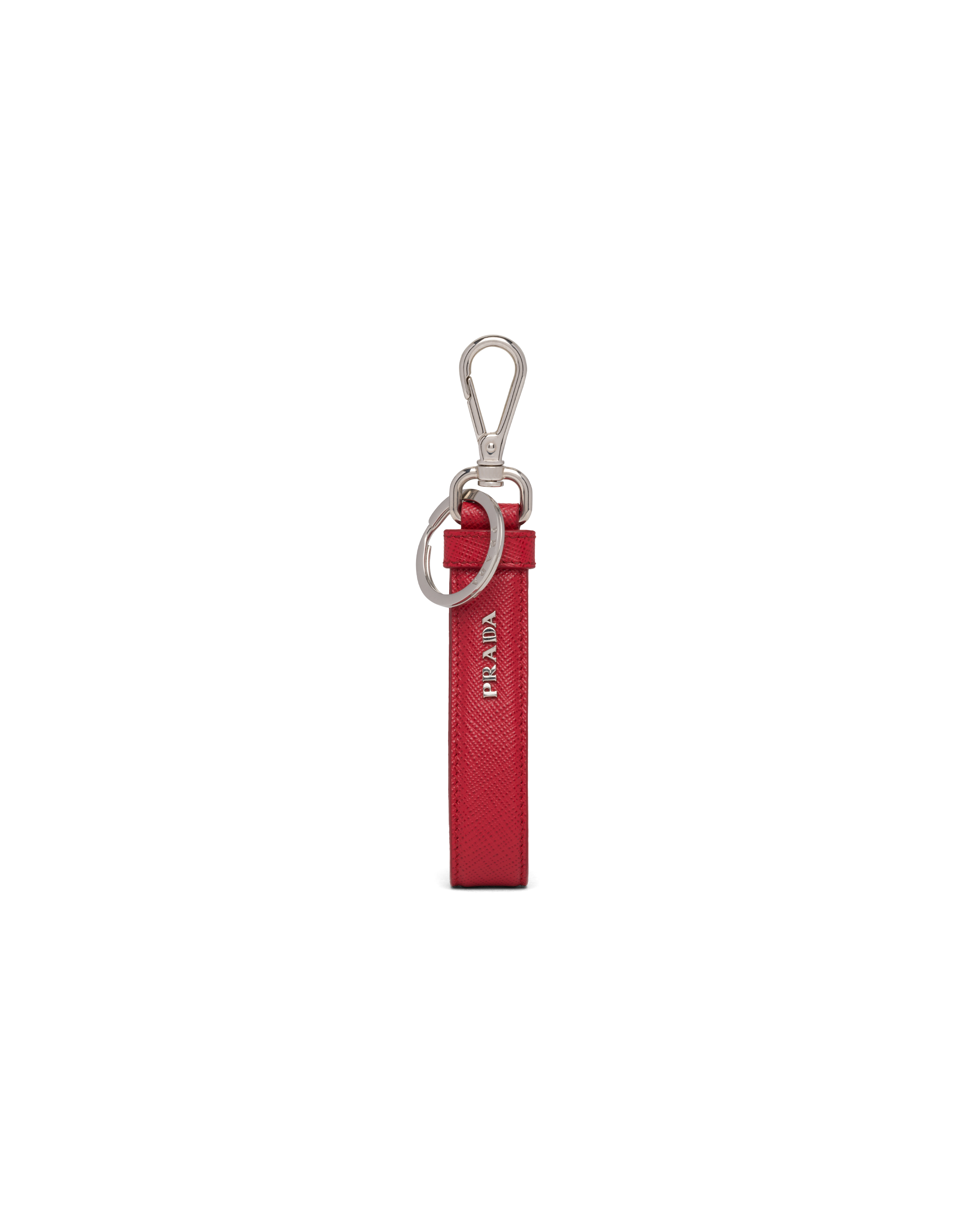 Fiery Red Saffiano Leather Keychain PRADA