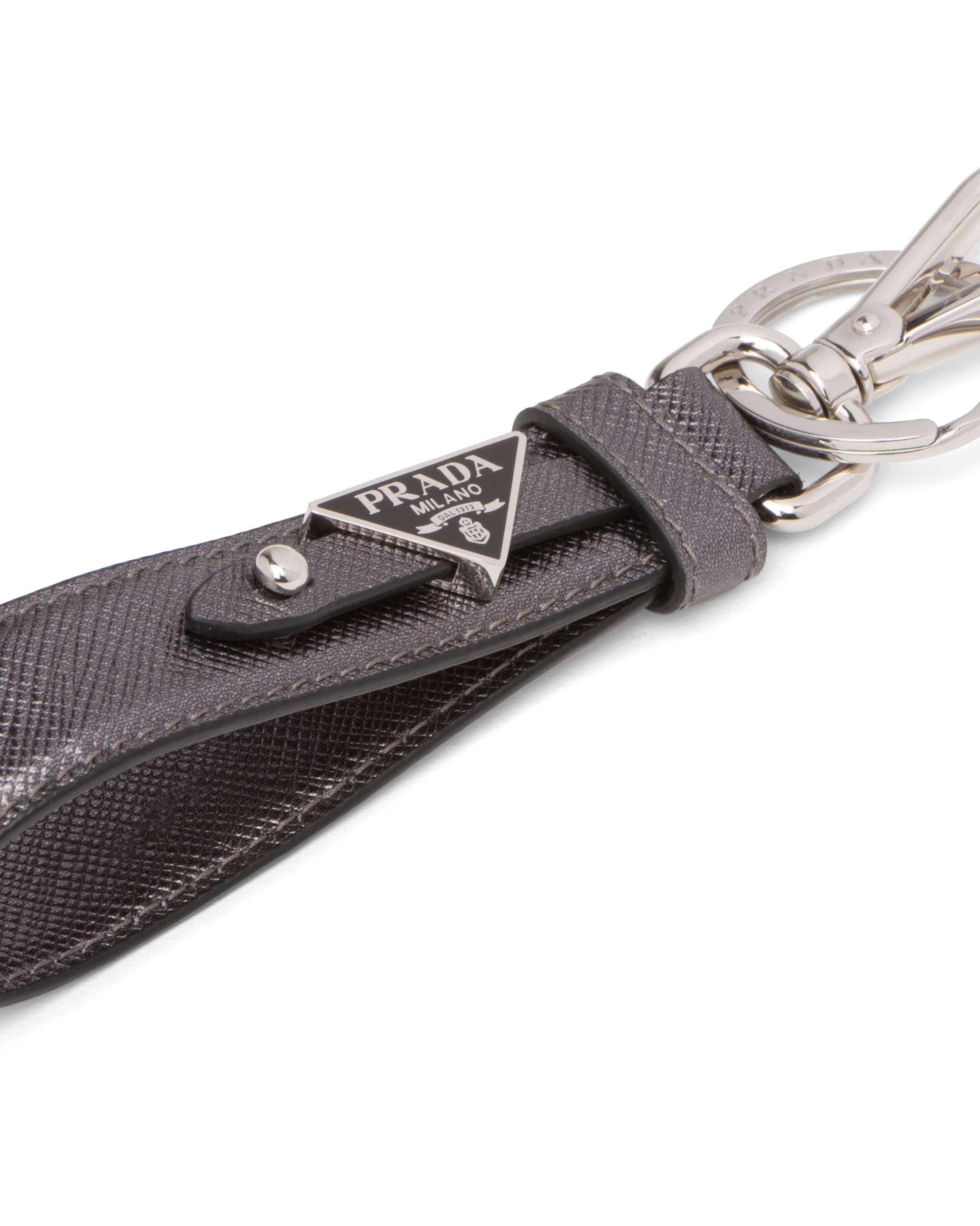 prada leather keychain
