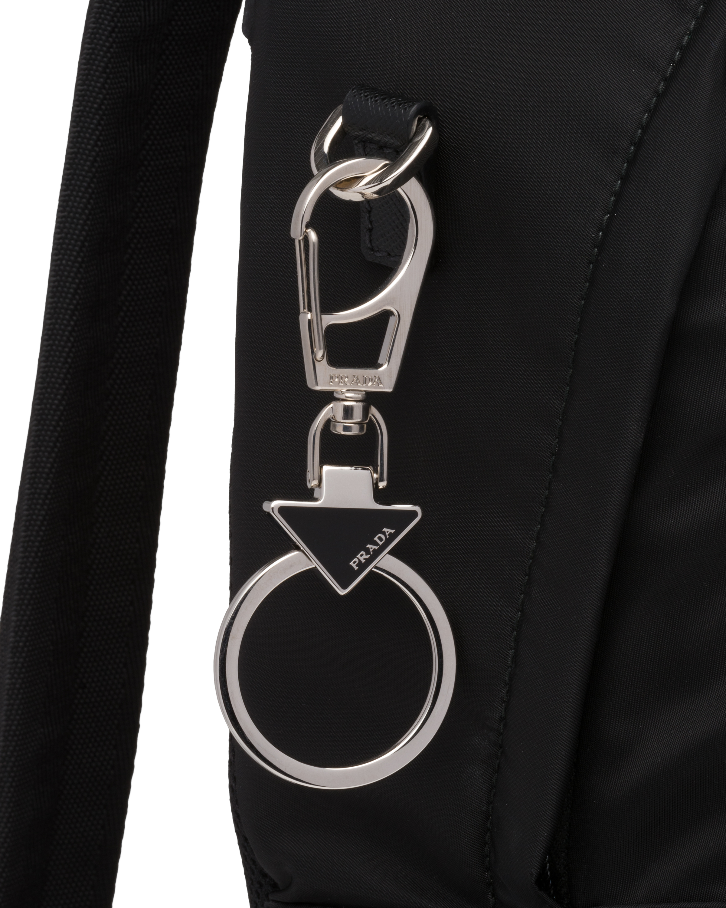 Prada triangle keychain 2025