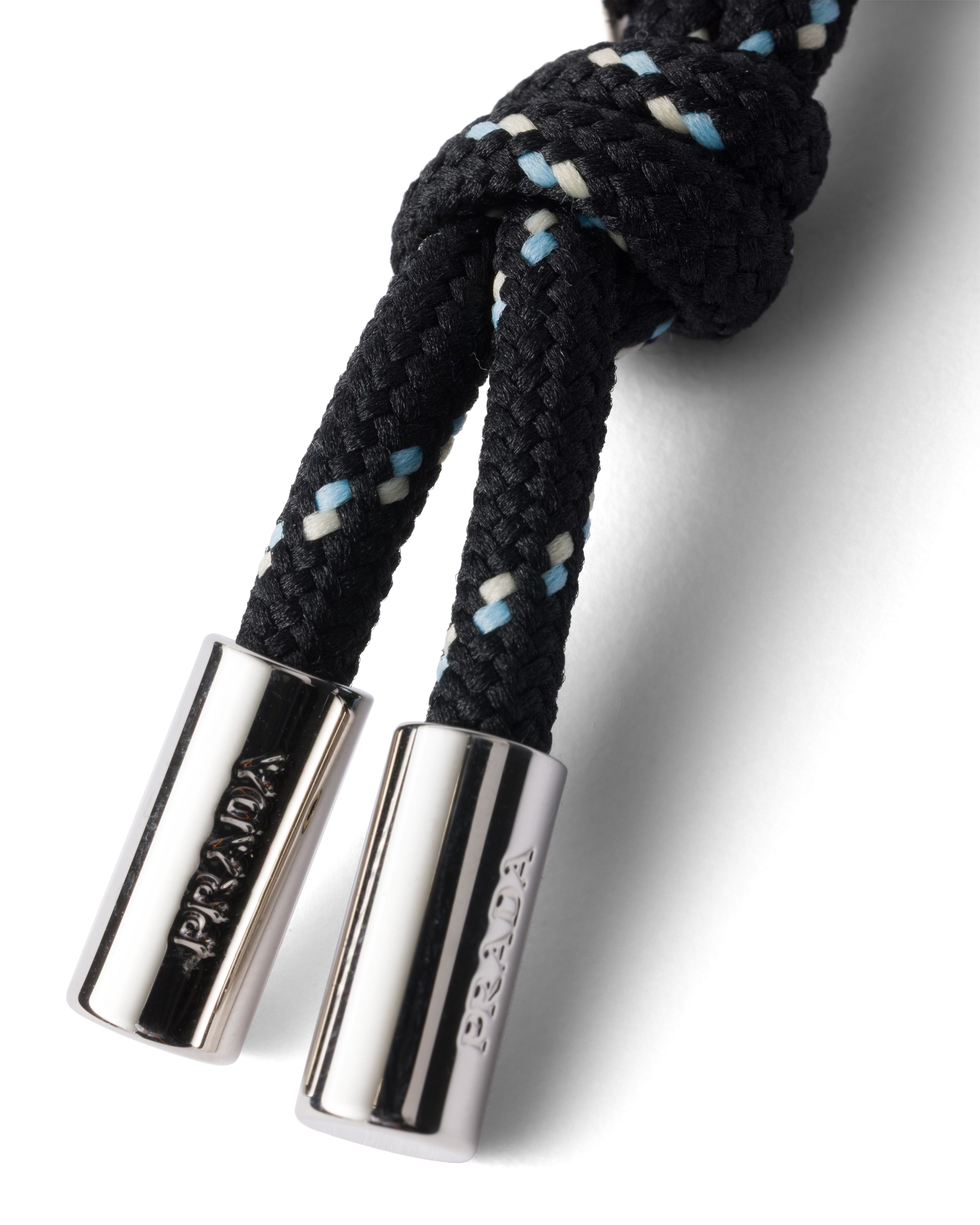 Prada Speedrock Cord Key Ring In Black
