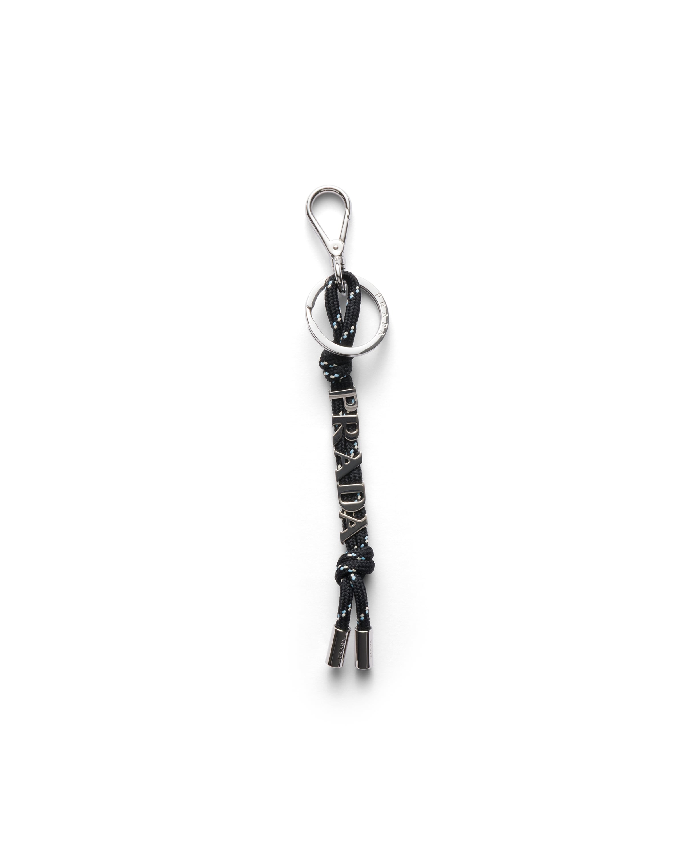 Prada Speedrock Cord Key Ring In Black