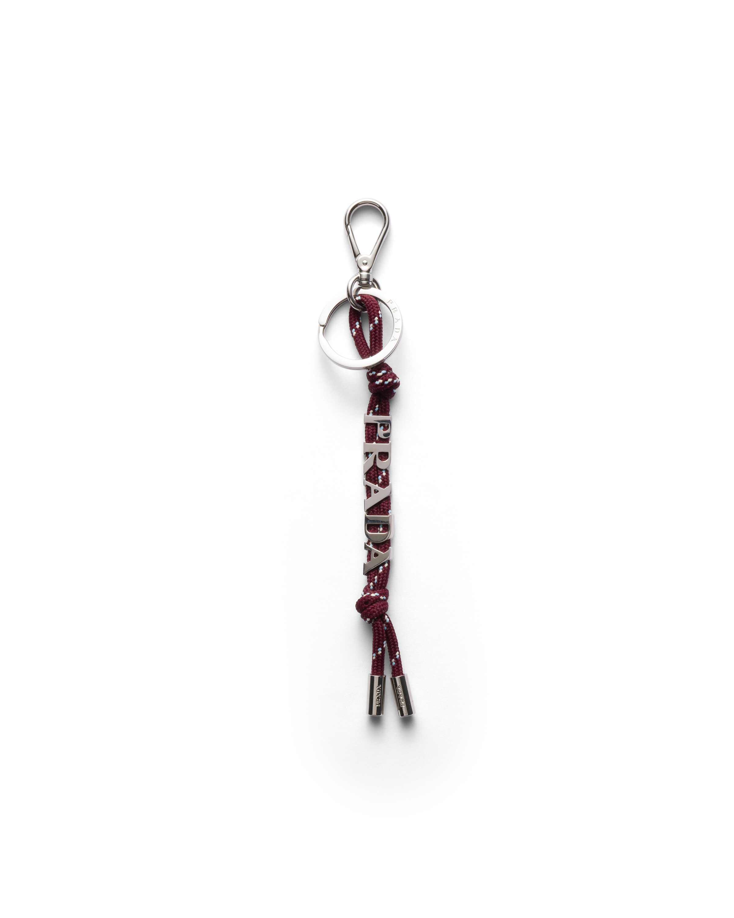 Prada Speedrock Cord Key Ring In Black