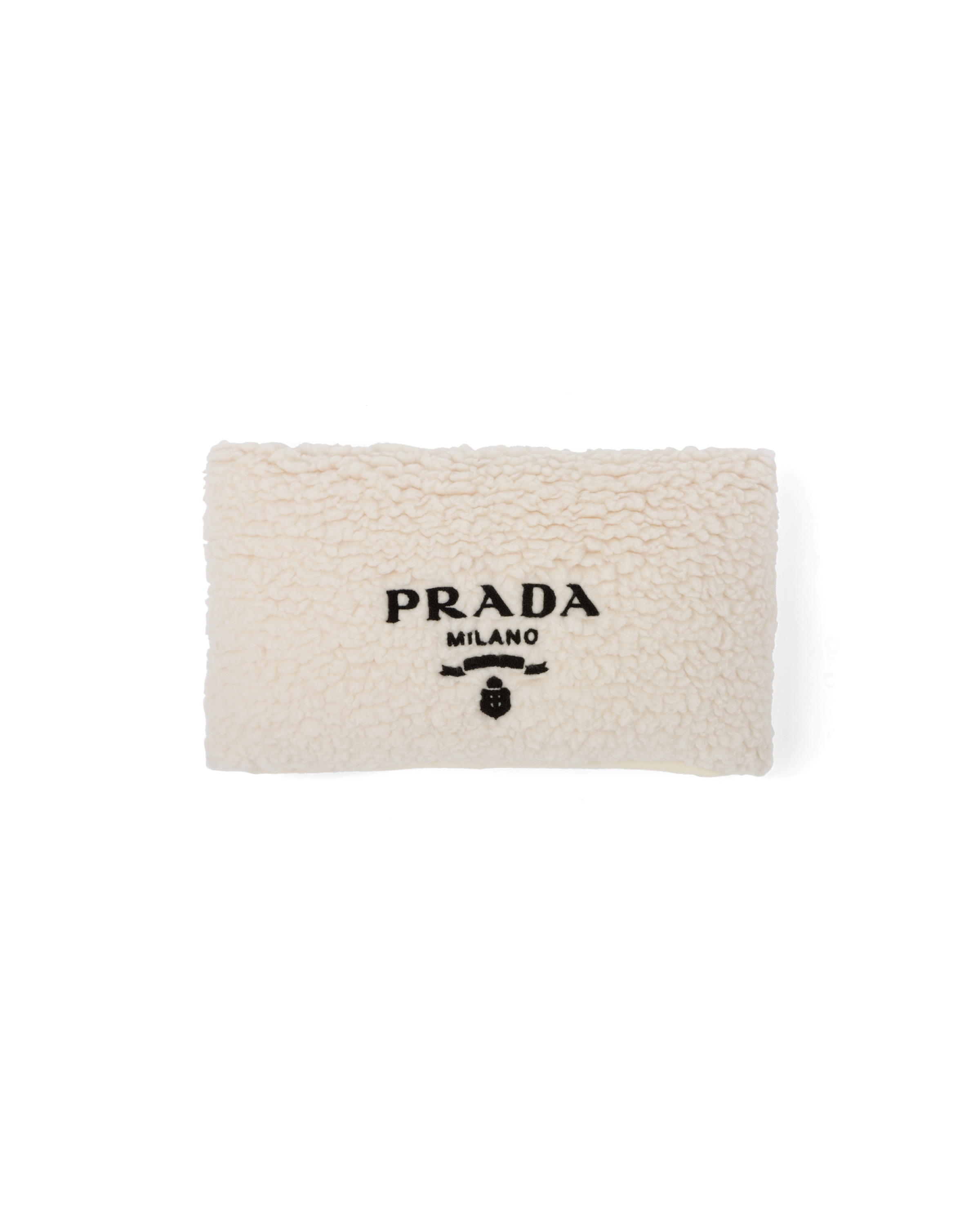 Prada Faux-fur Cashmere And Wool Throw Pillow In Tan/black