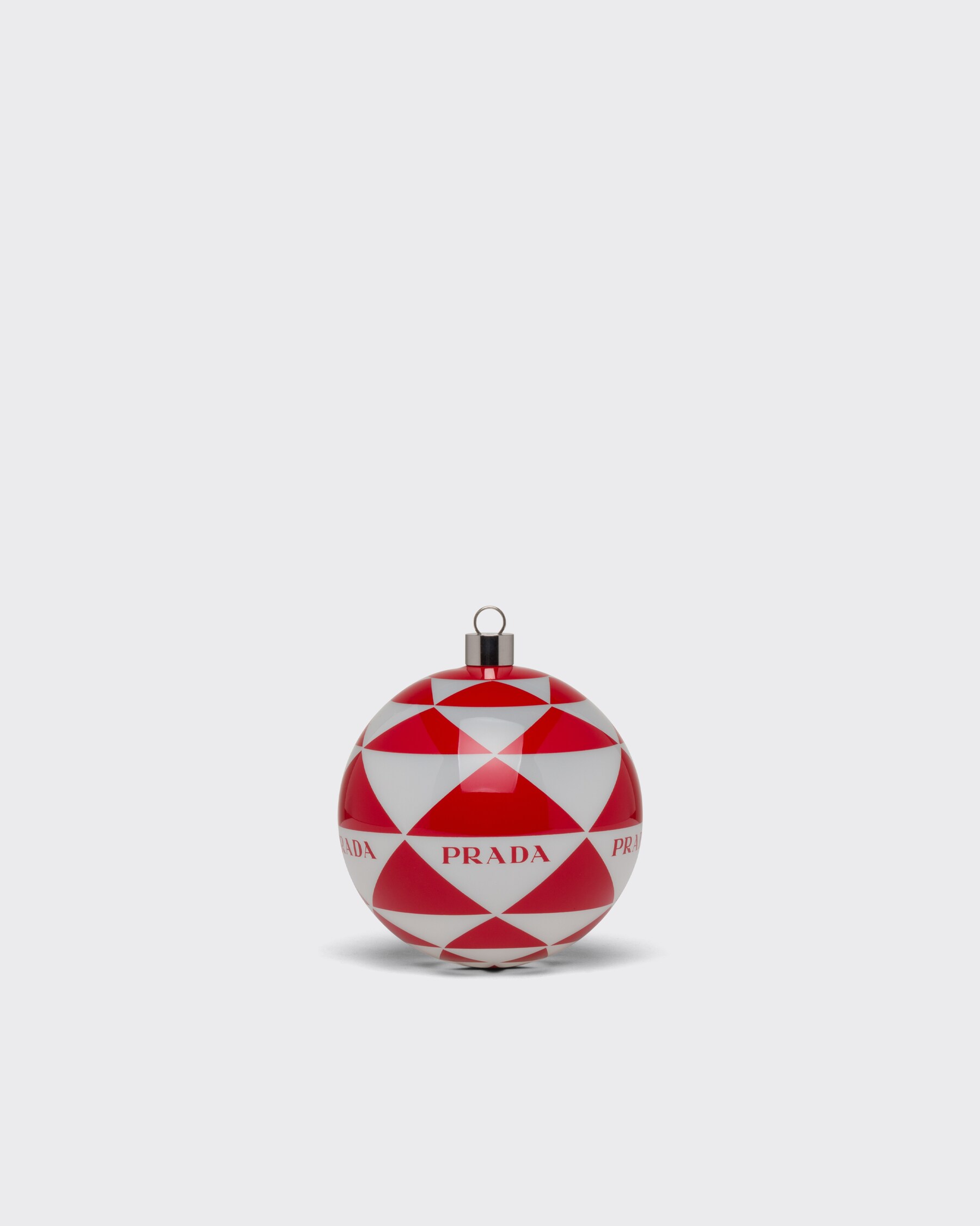 White/red Glass Christmas Ornament Set PRADA