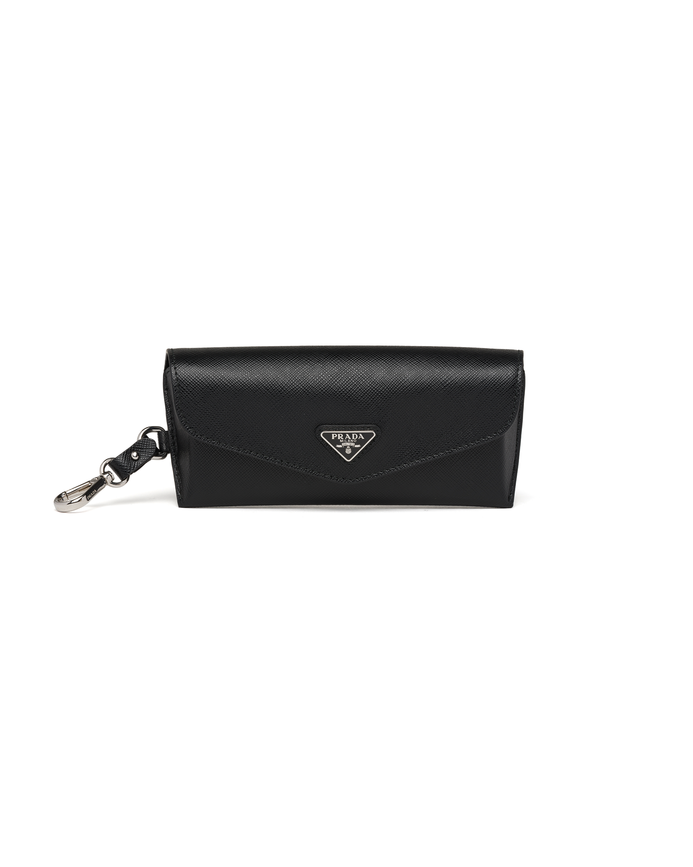 Black Saffiano Leather Eyeglasses Case Prada