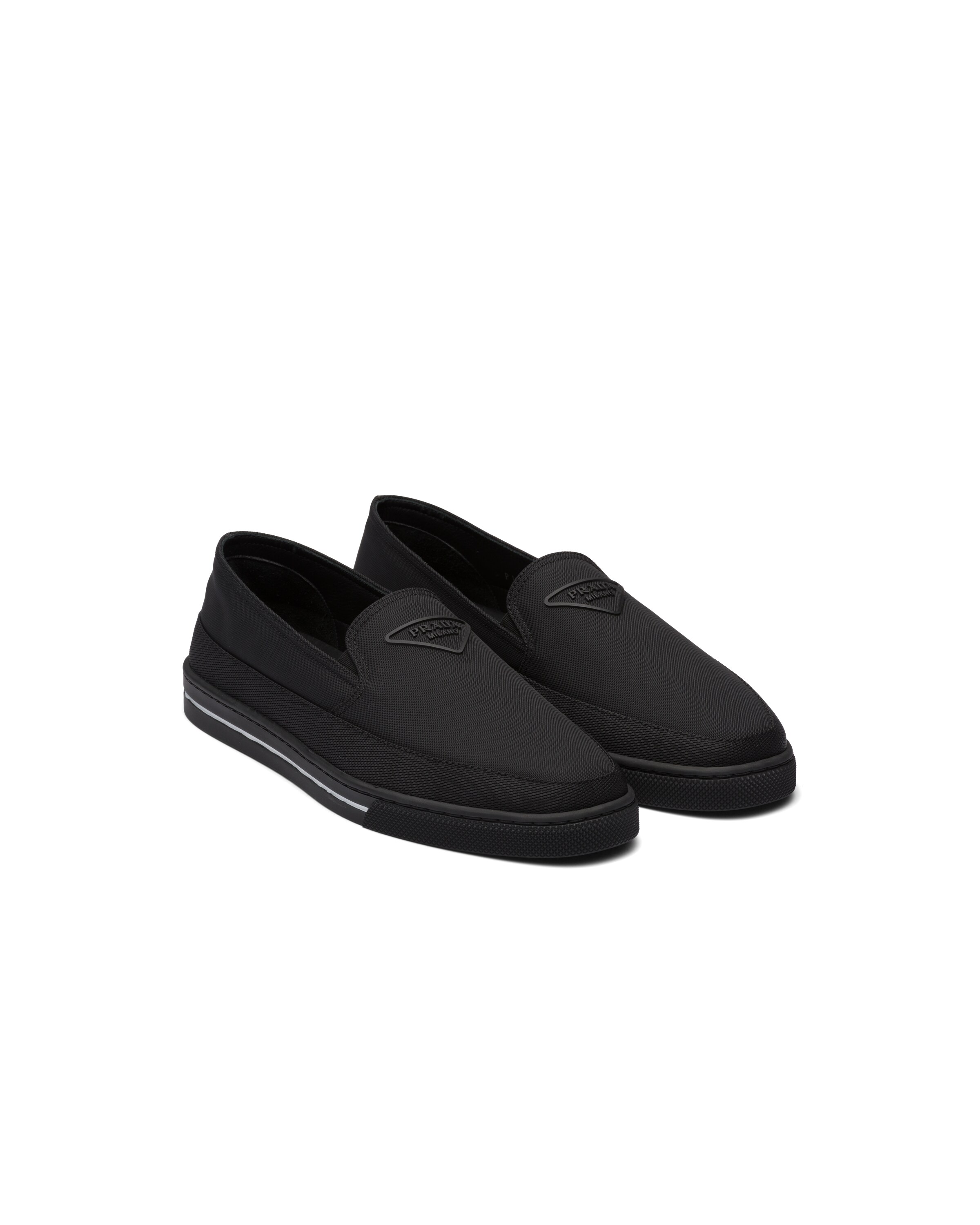 Prada Re-nylon Slip-on Sneakers, Men, Black, Size 9.5