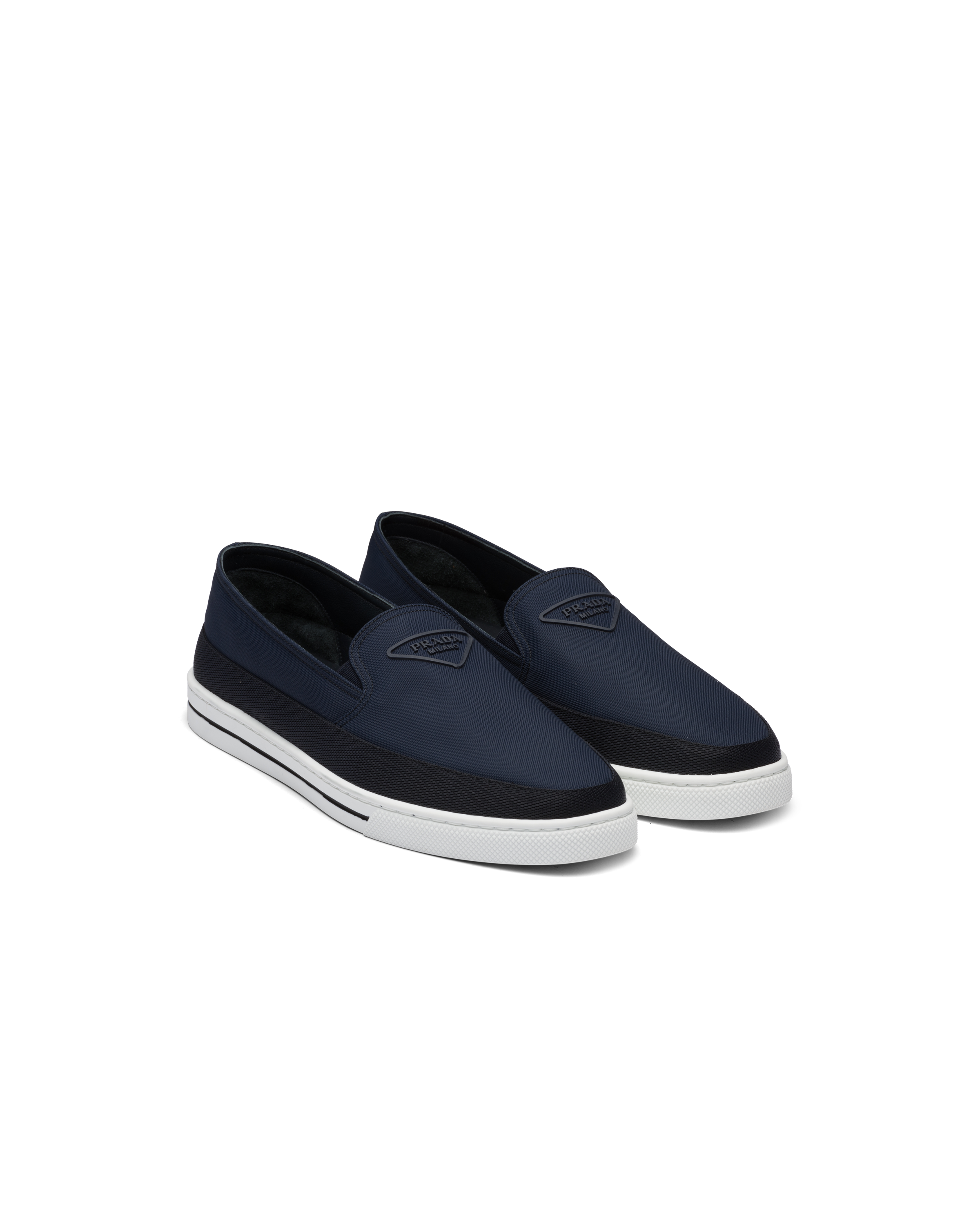 Shop Prada Re-nylon Slip-on Sneakers In Ultramarine