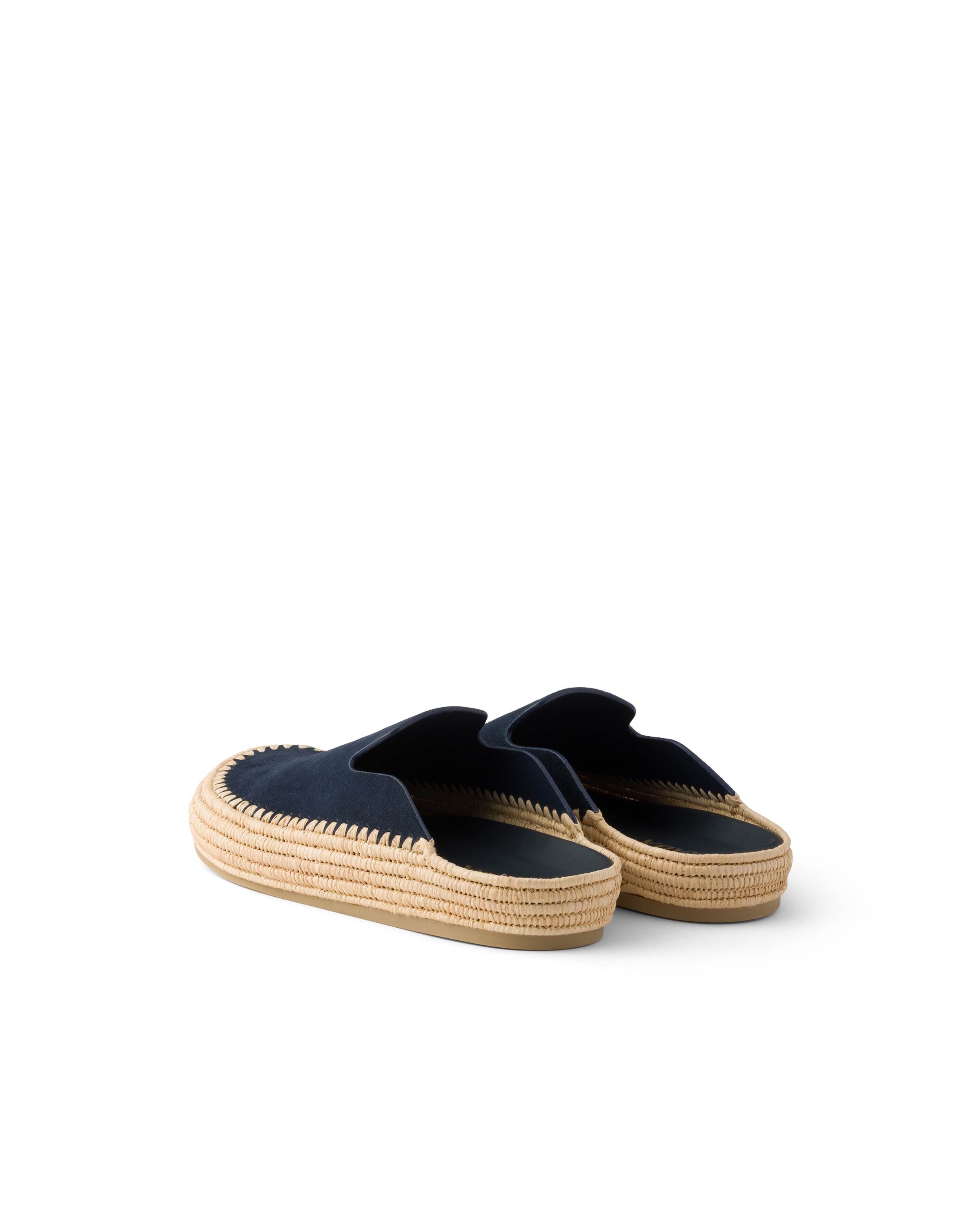 Prada Suede Mules In Blue