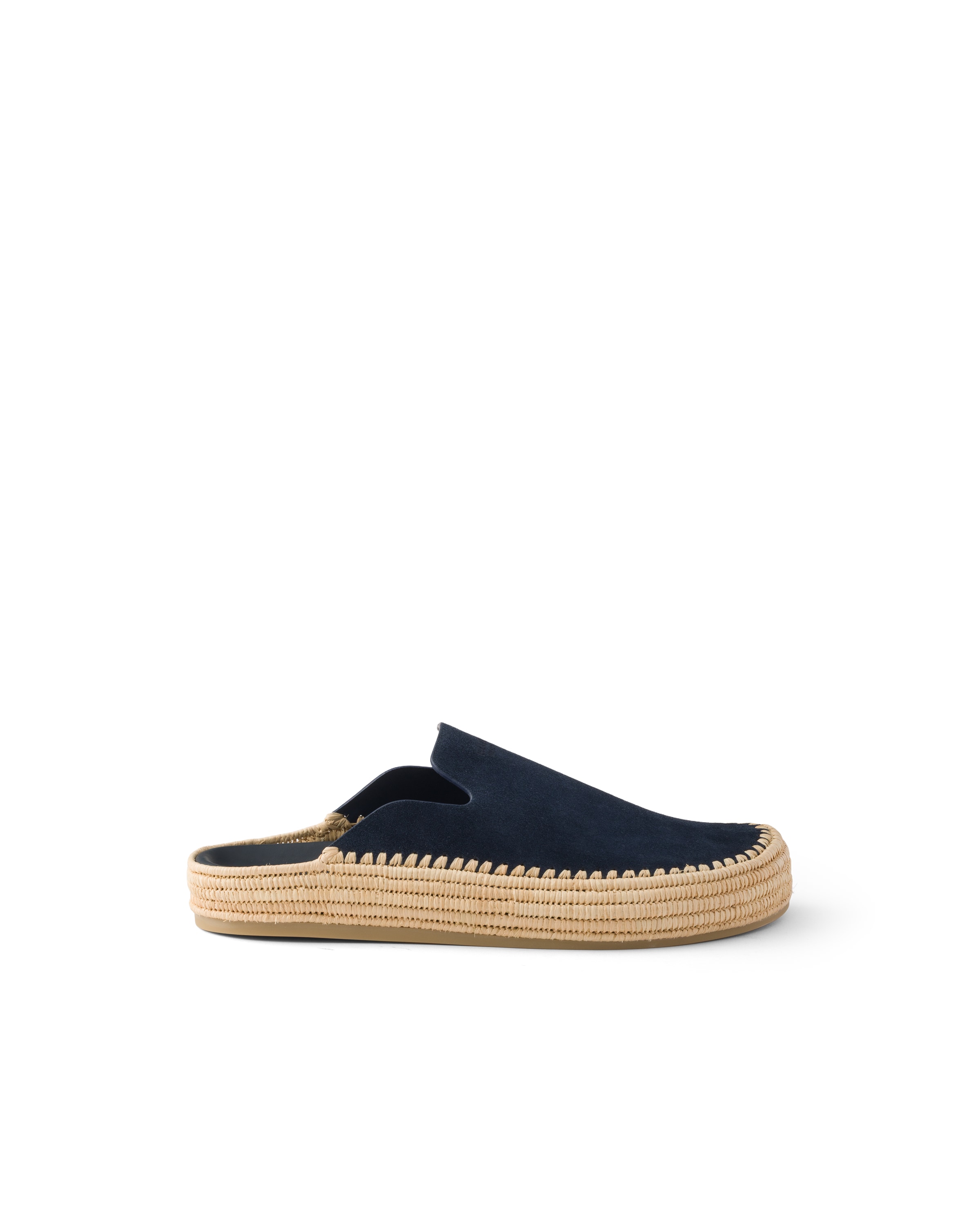 Prada Suede Mules In Blue