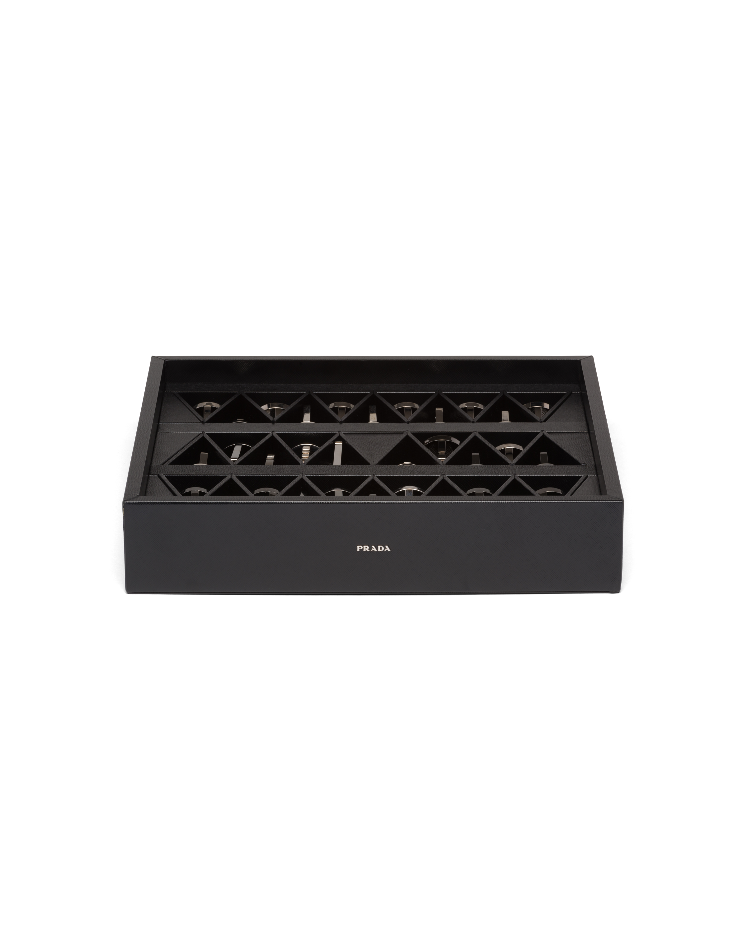 Prada Saffiano Leather Chess Set In Black