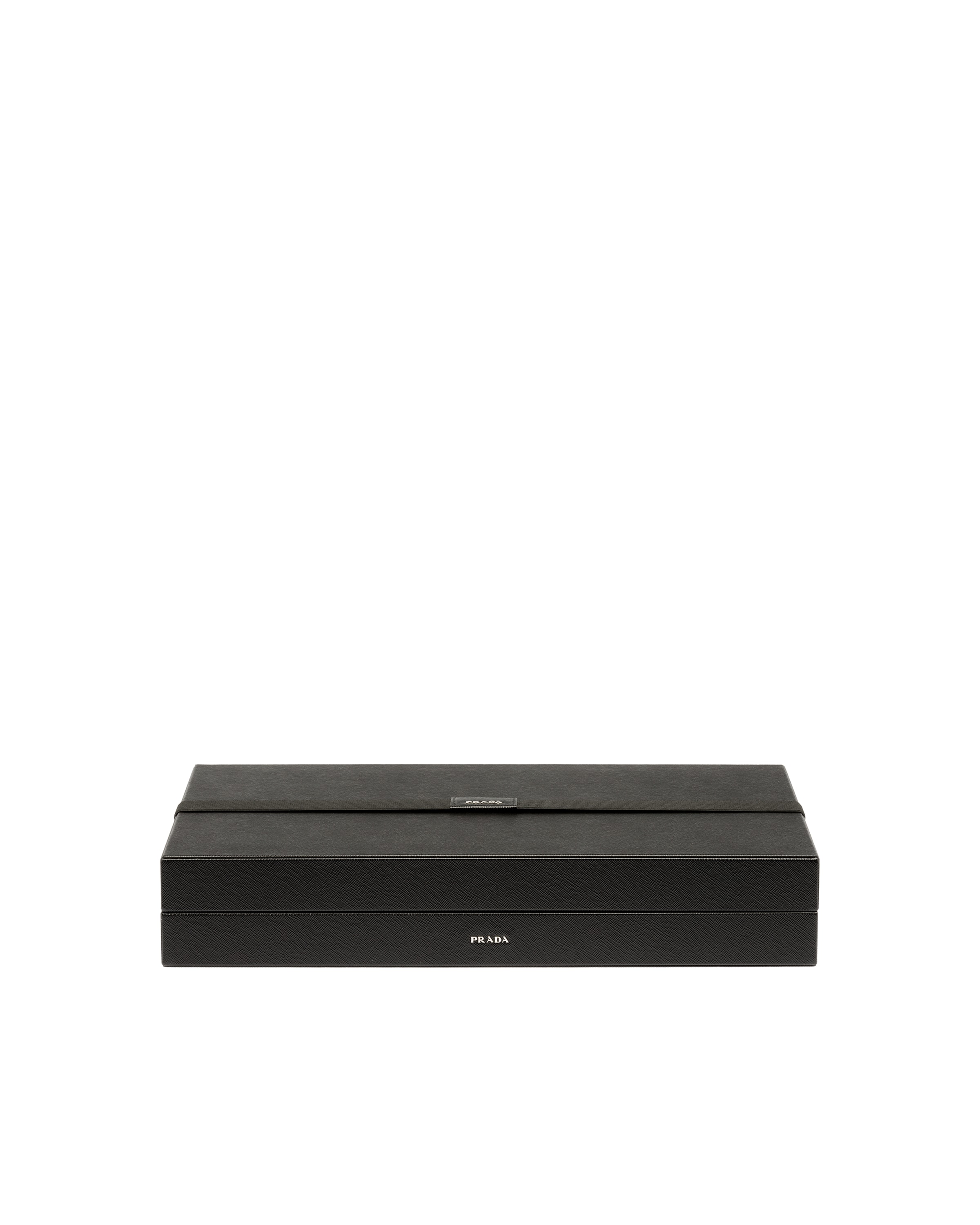 Prada Saffiano Leather Backgammon Set In Black