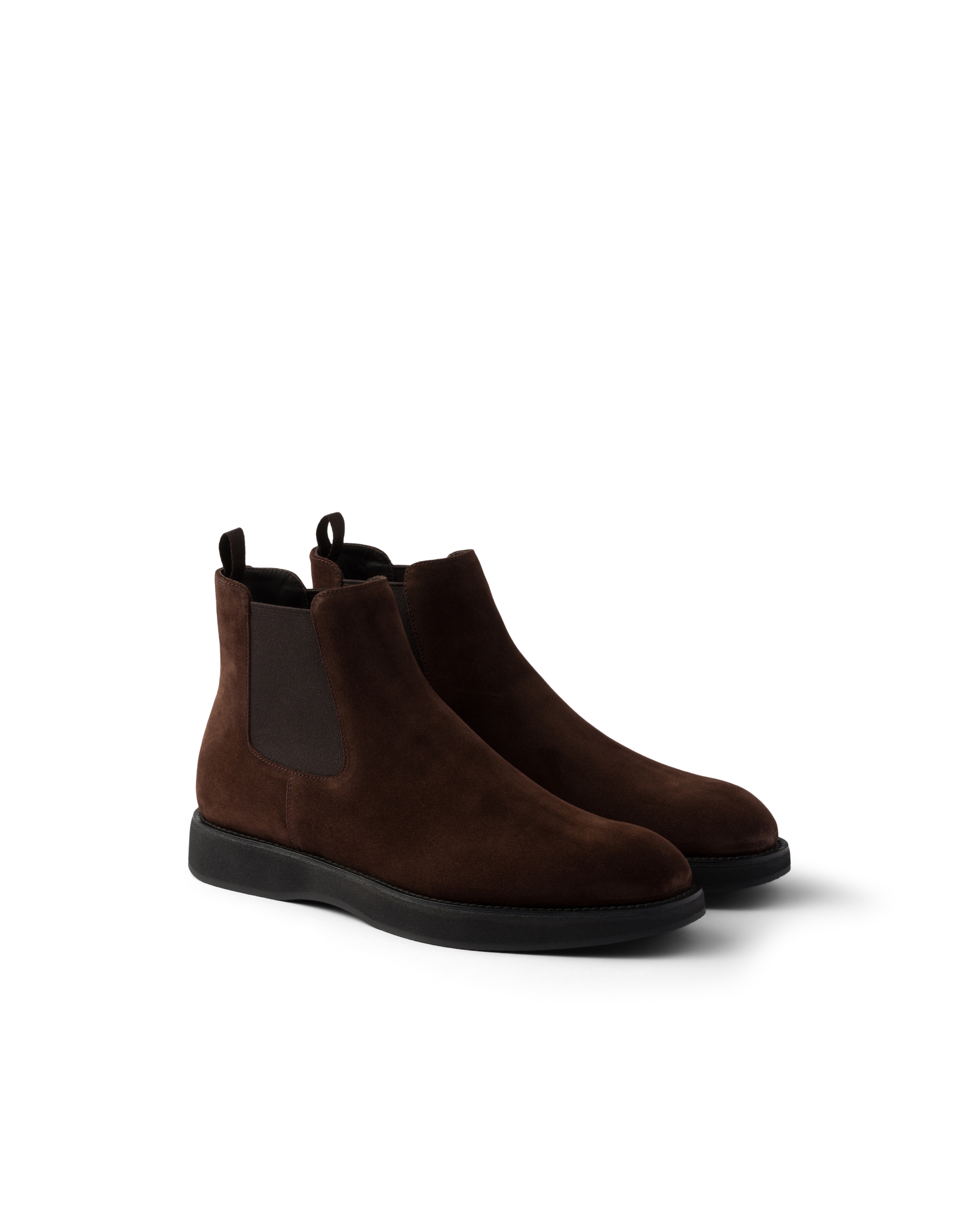 Prada Chelsea Boots Aus Wildleder, Herren, Dunkelbraun, Größe 7