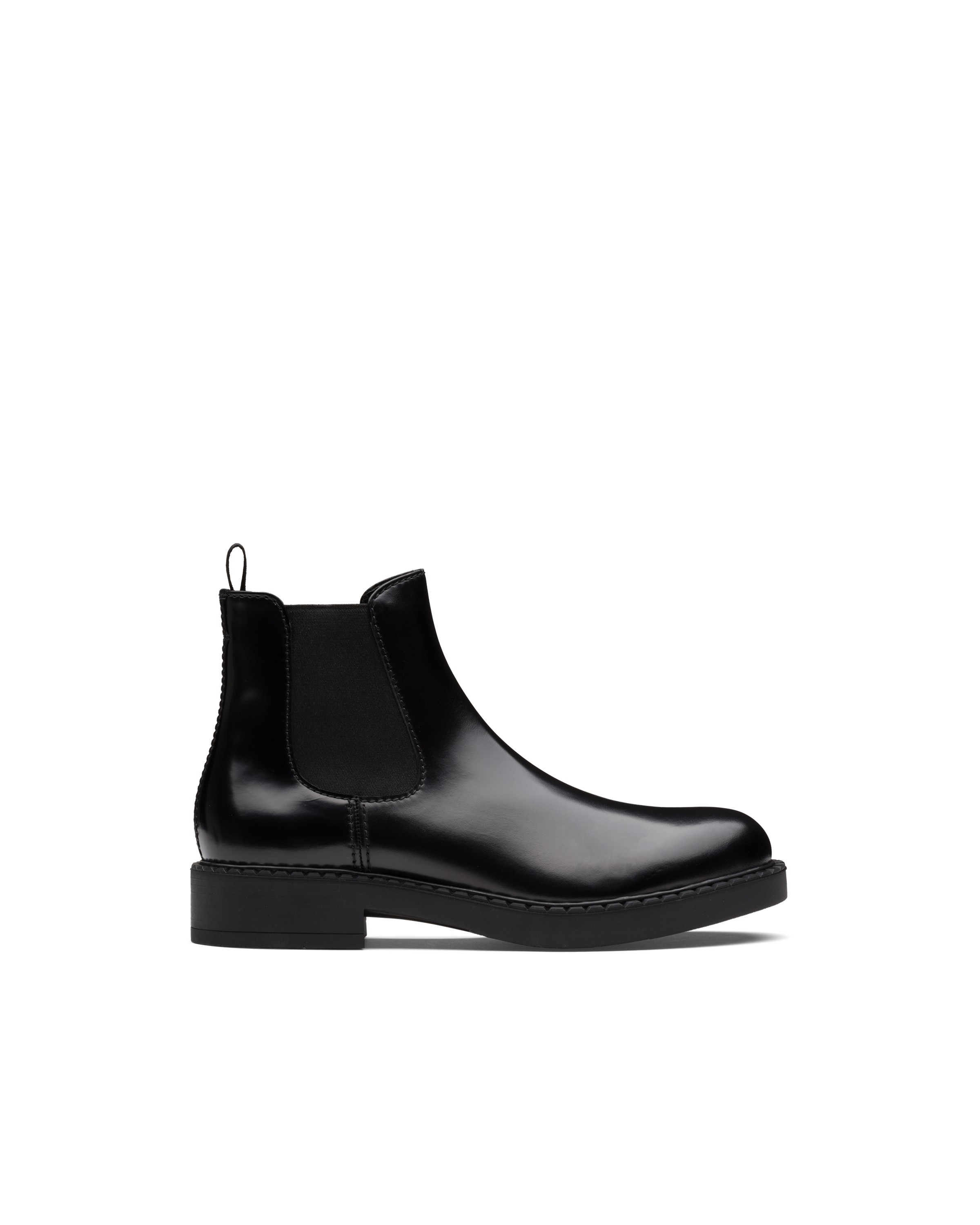 prada black leather chelsea boots