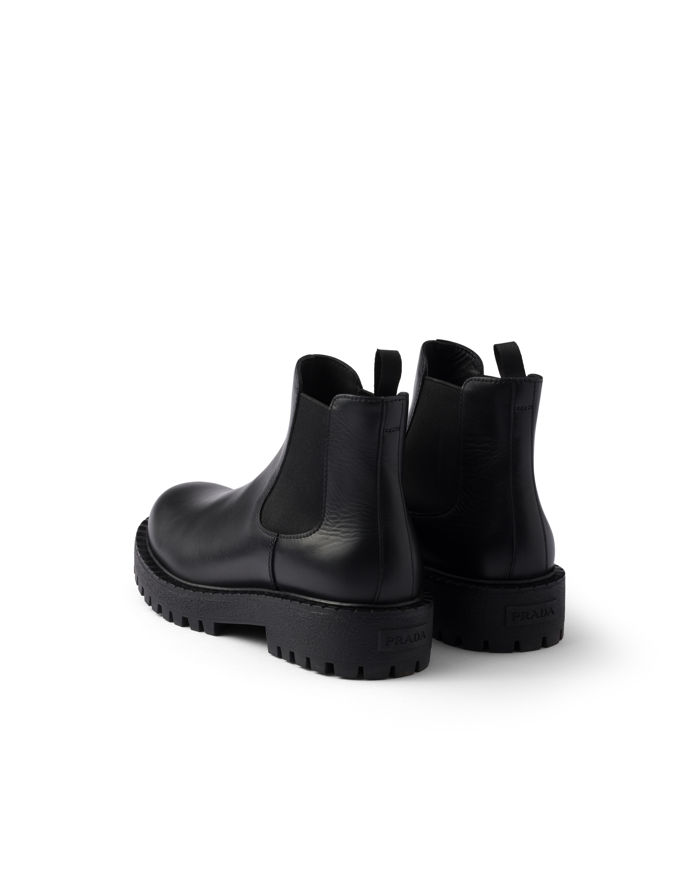 Prada Men Black Leather Ankle Boots, 8.5 Luxury Boots For Men Darveys In Black