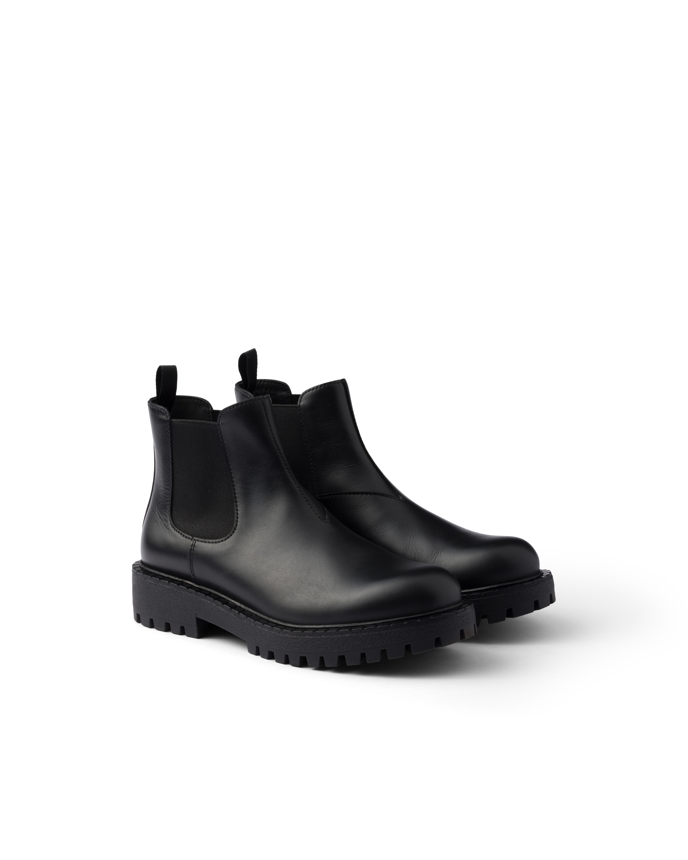 Prada Chelsea Boots Aus Leder, Herren, Schwarz, Größe 8,5