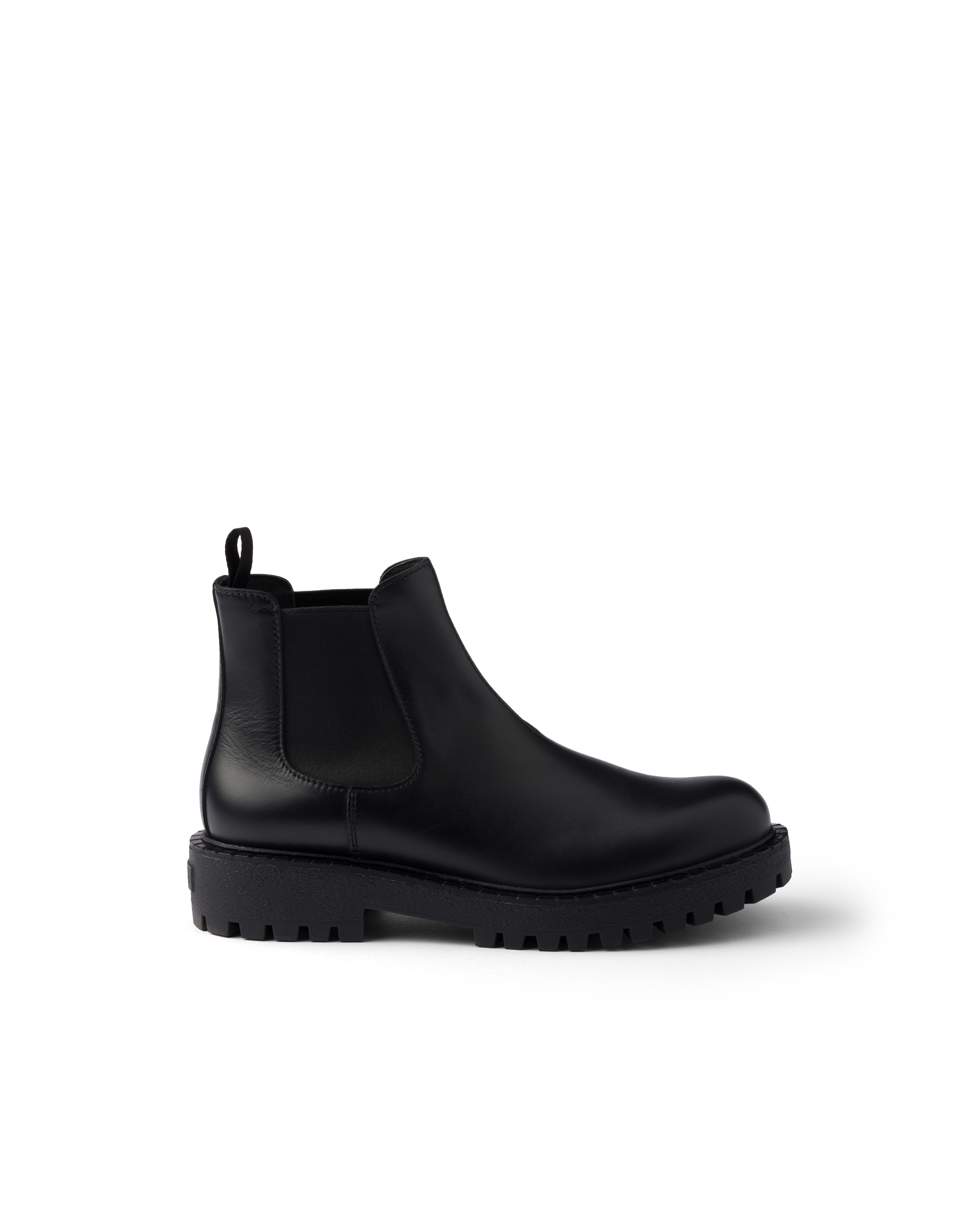 Prada Men Black Leather Ankle Boots, 8.5 Luxury Boots For Men Darveys In Black