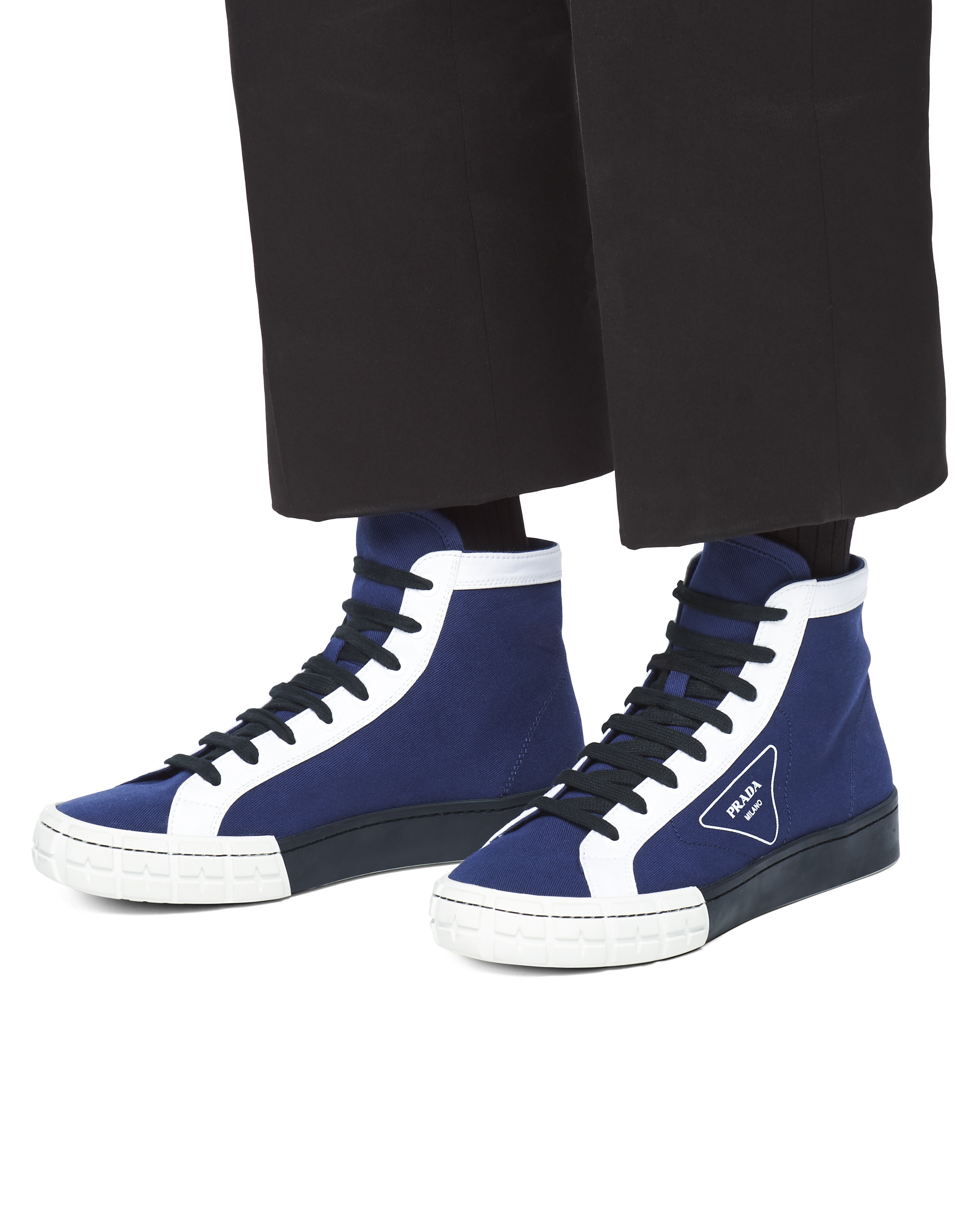 prada fabric high top sneakers