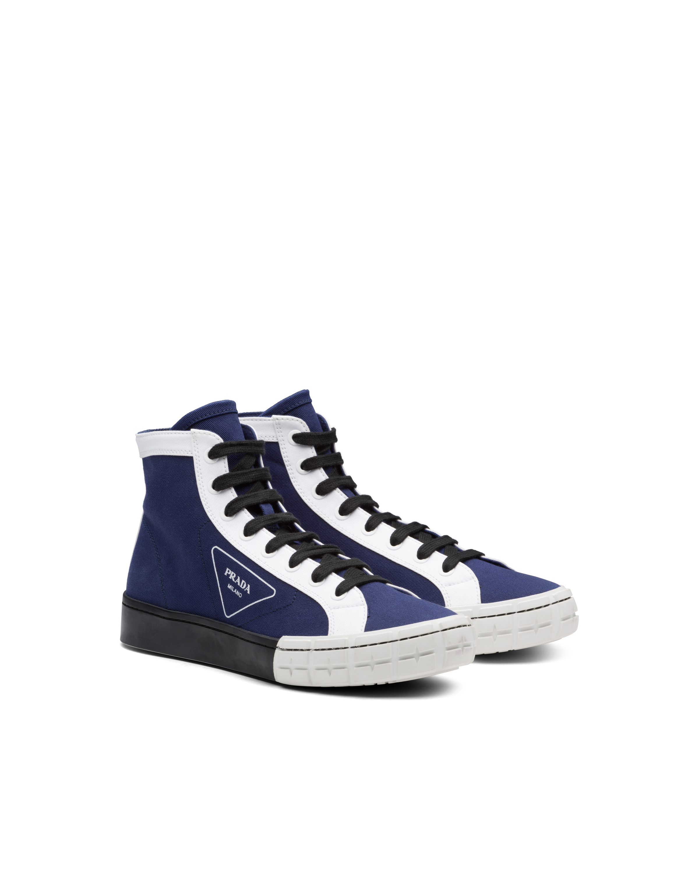Prada fabric high top sneakers