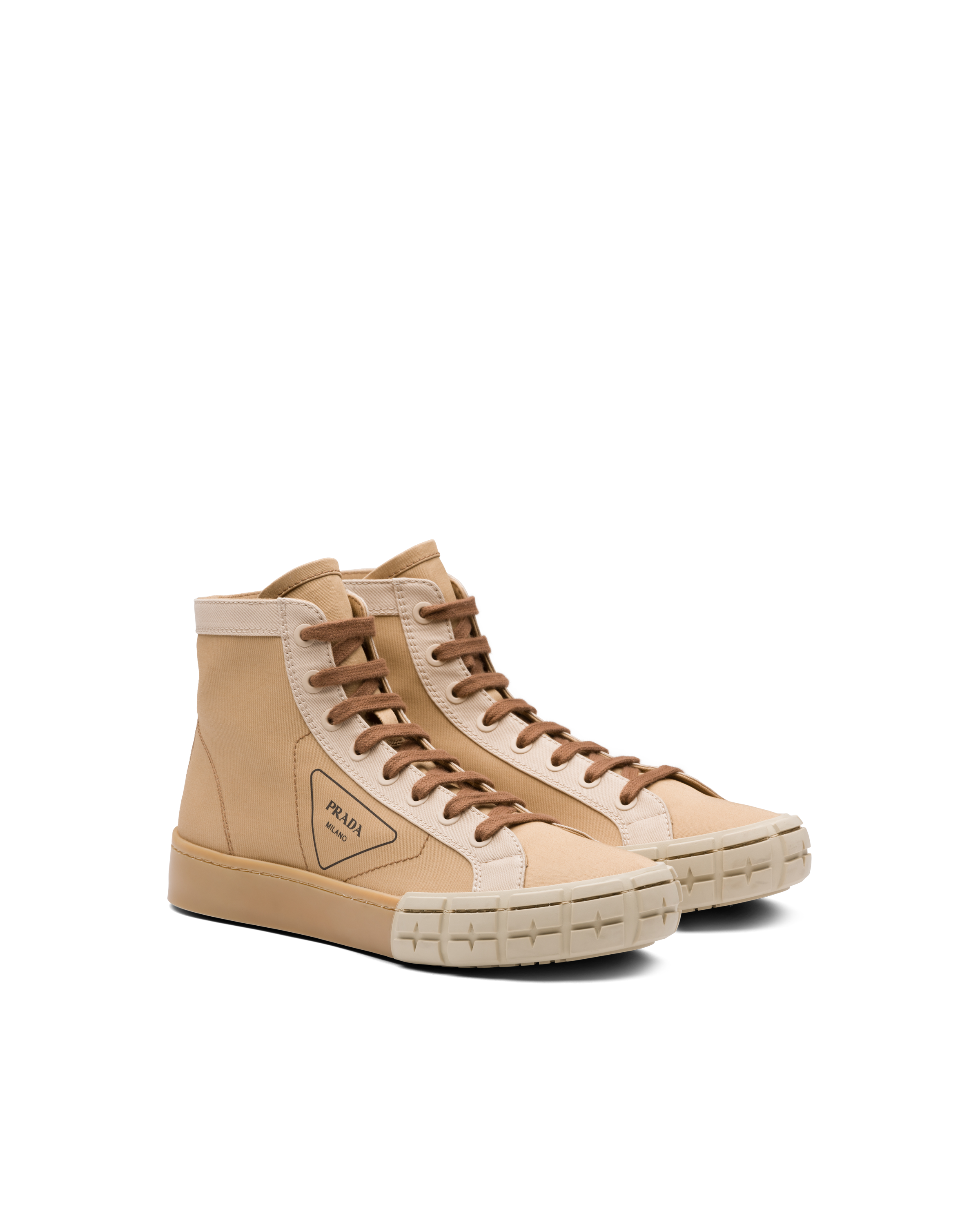 Prada fabric high top sneakers