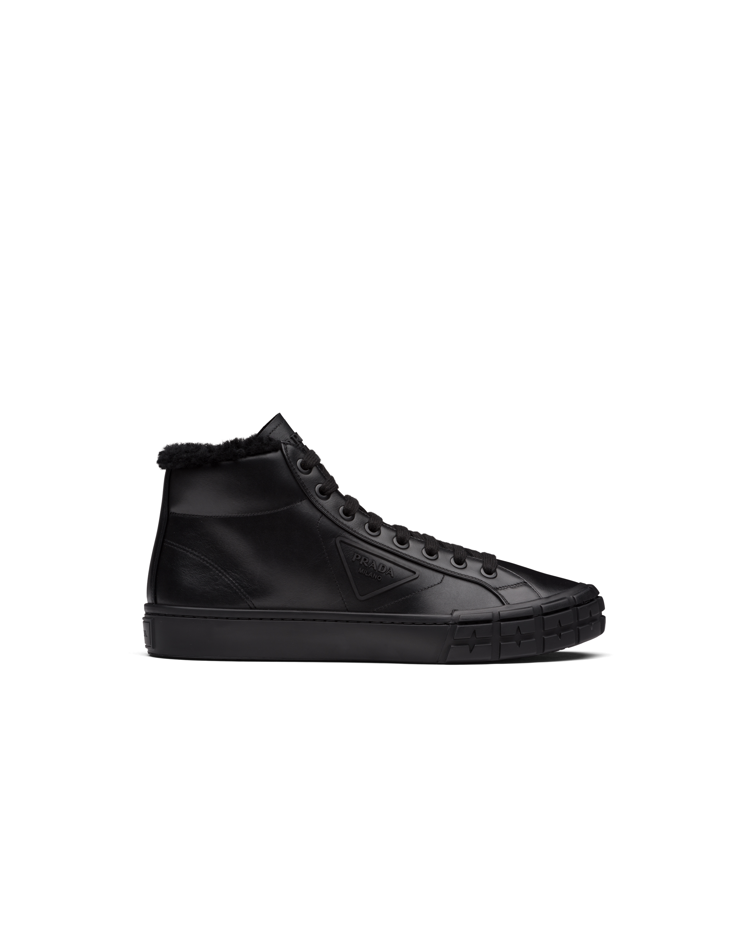 leather high top sneaker