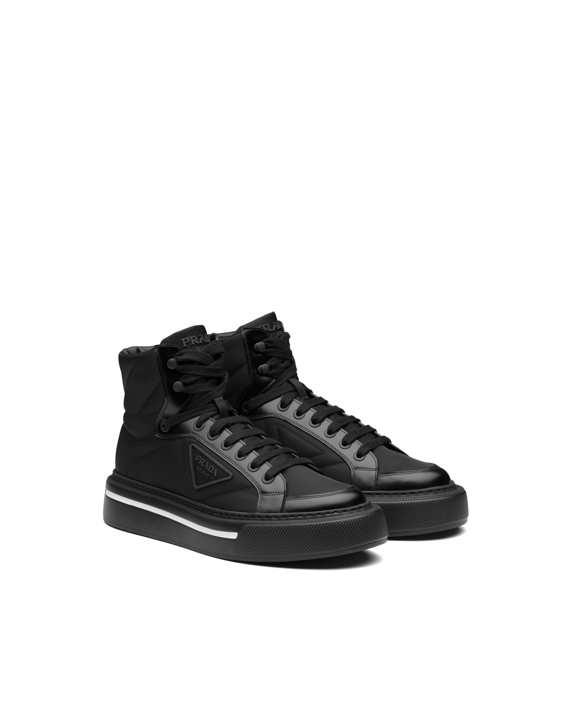 Prada mid top sneakers hotsell