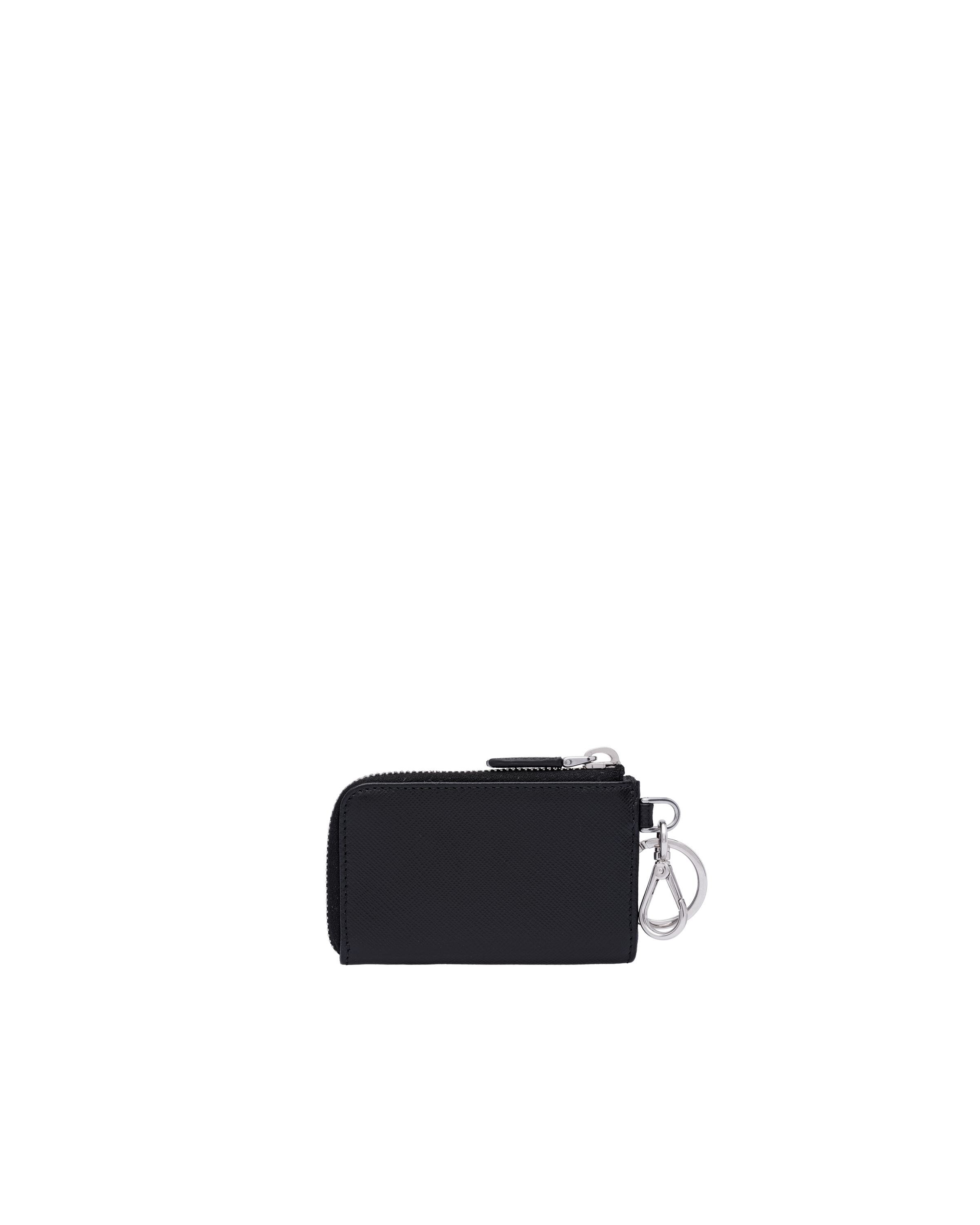 Prada Saffiano Leather Mini Pouch In Black