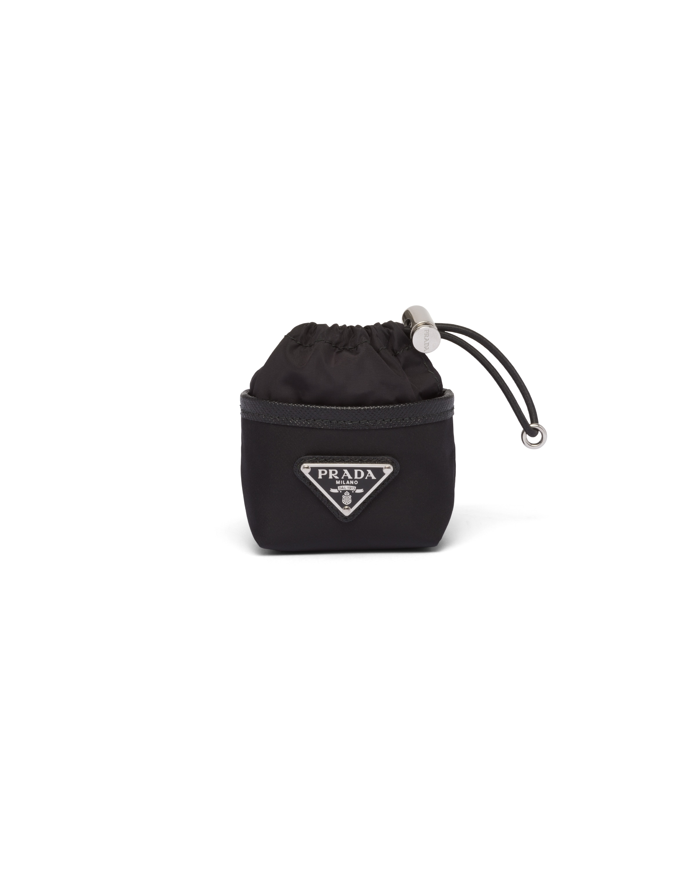 Prada Mini-pouch-taschenanhänger Aus Re-nylon, Herren, Schwarz